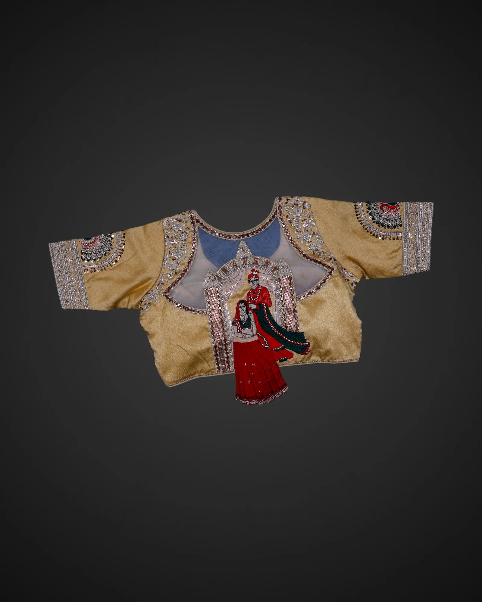 Silk U Neck Cutout Back Readymade Blouse
