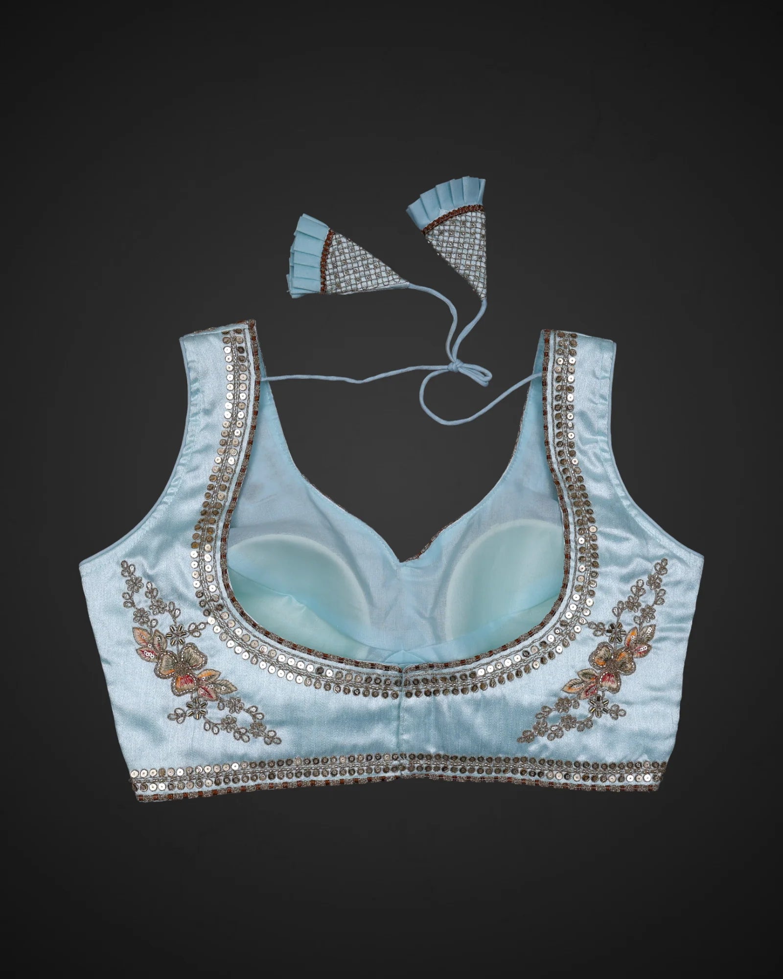 Italian Silk Embroidered Readymade Blouse