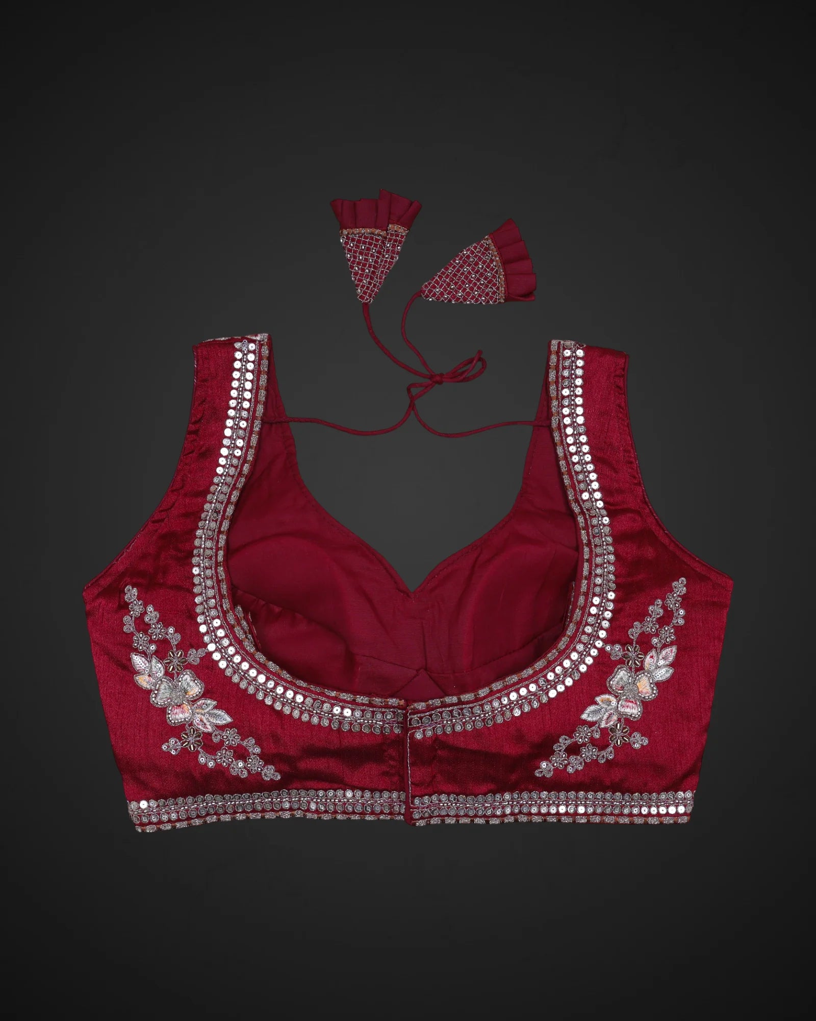 Italian Silk Embroidered Readymade Blouse