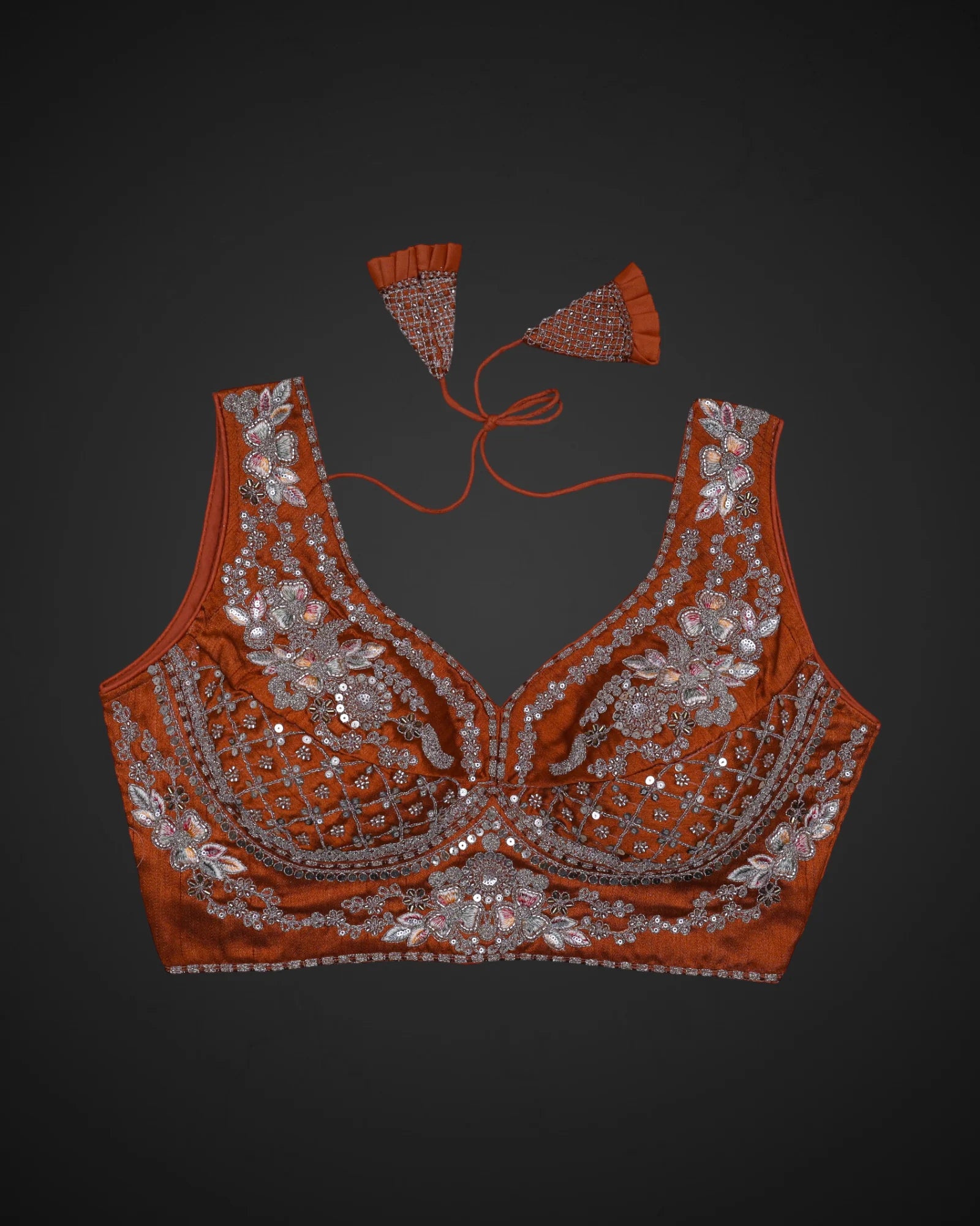 Italian Silk Embroidered Readymade Blouse