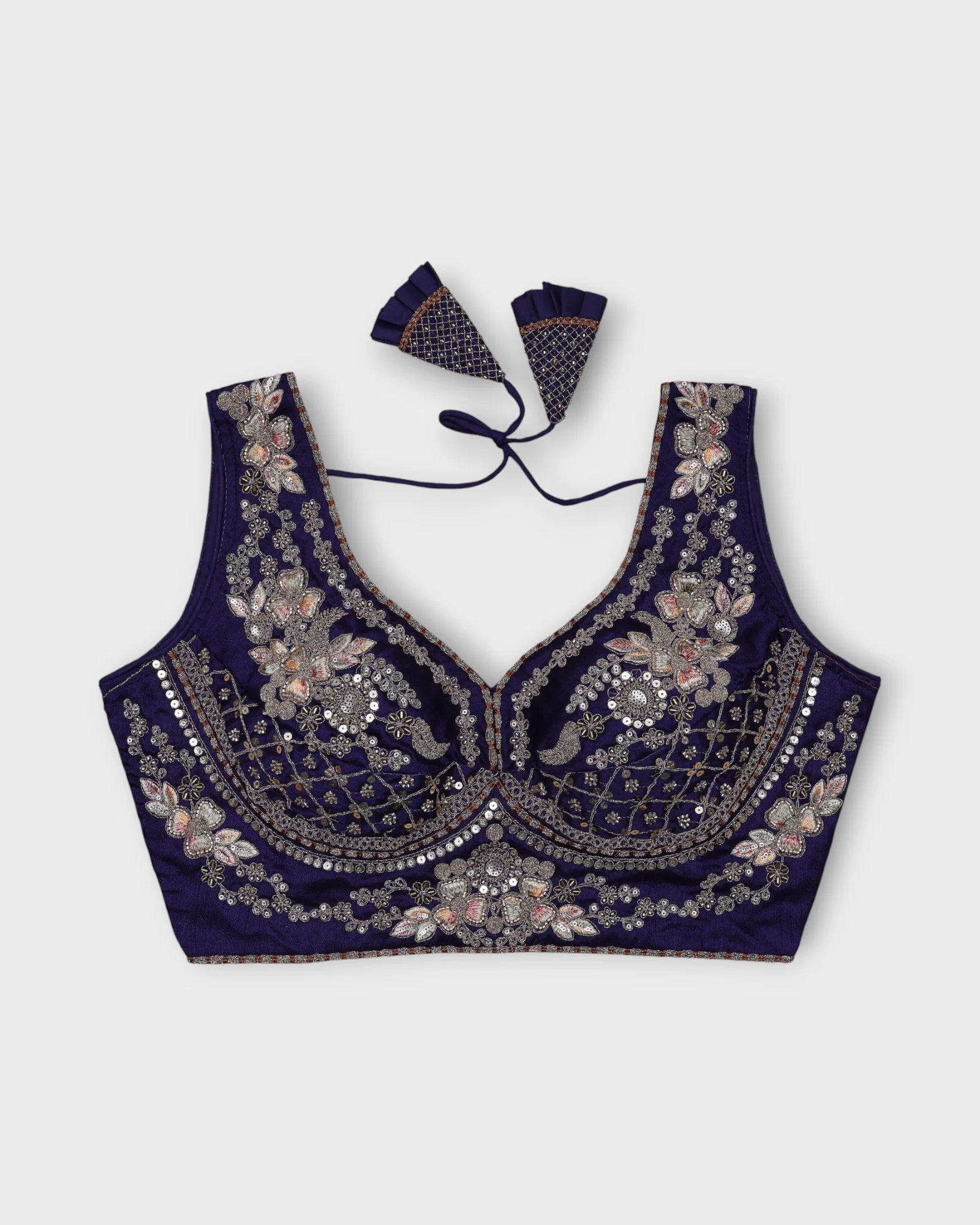 Italian Silk Embroidered Readymade Blouse