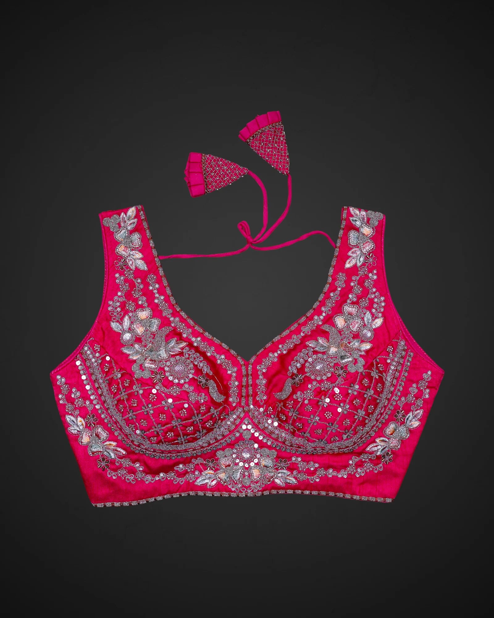 Italian Silk Embroidered Readymade Blouse