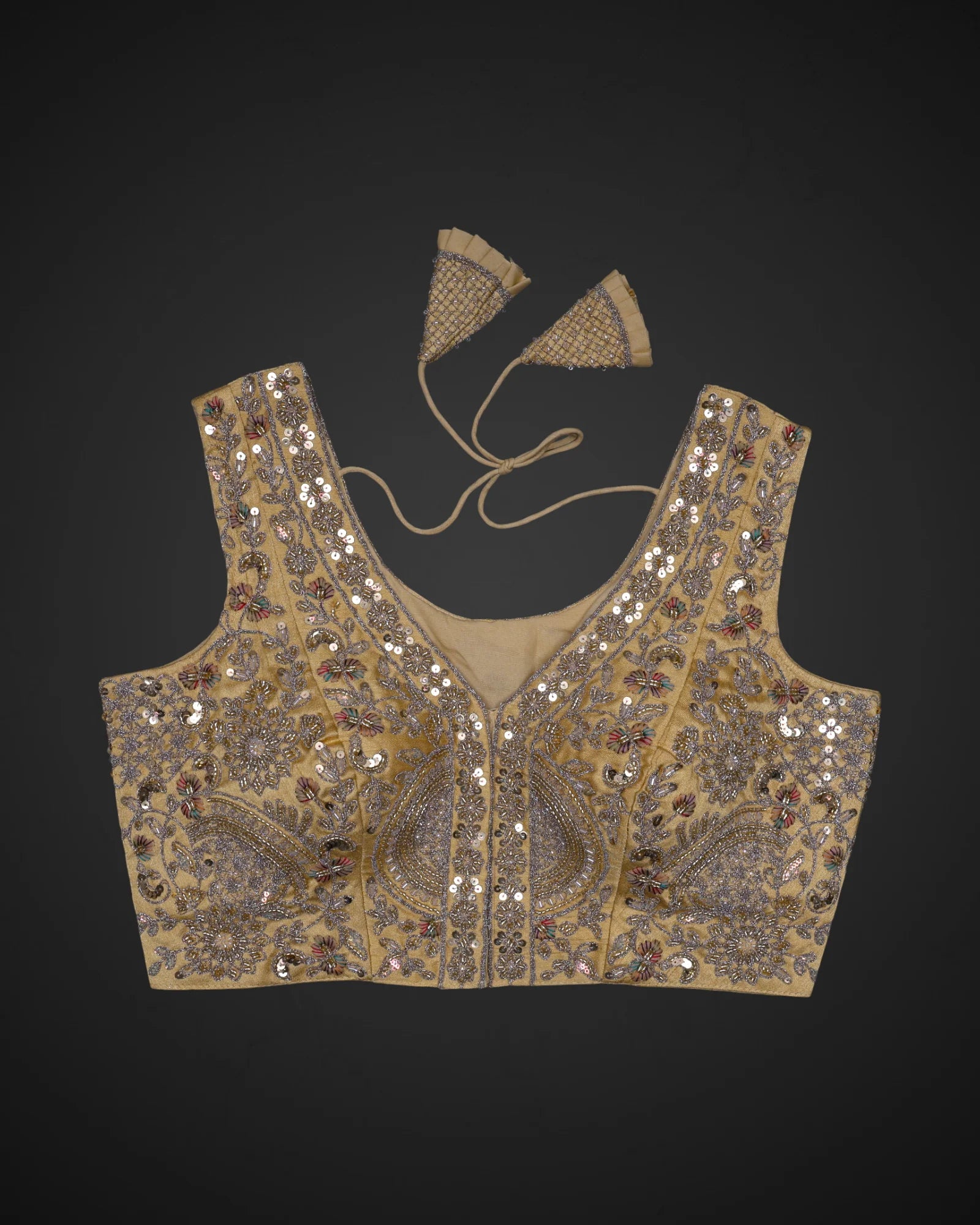 Silk V Neck Flattering Readymade Blouse