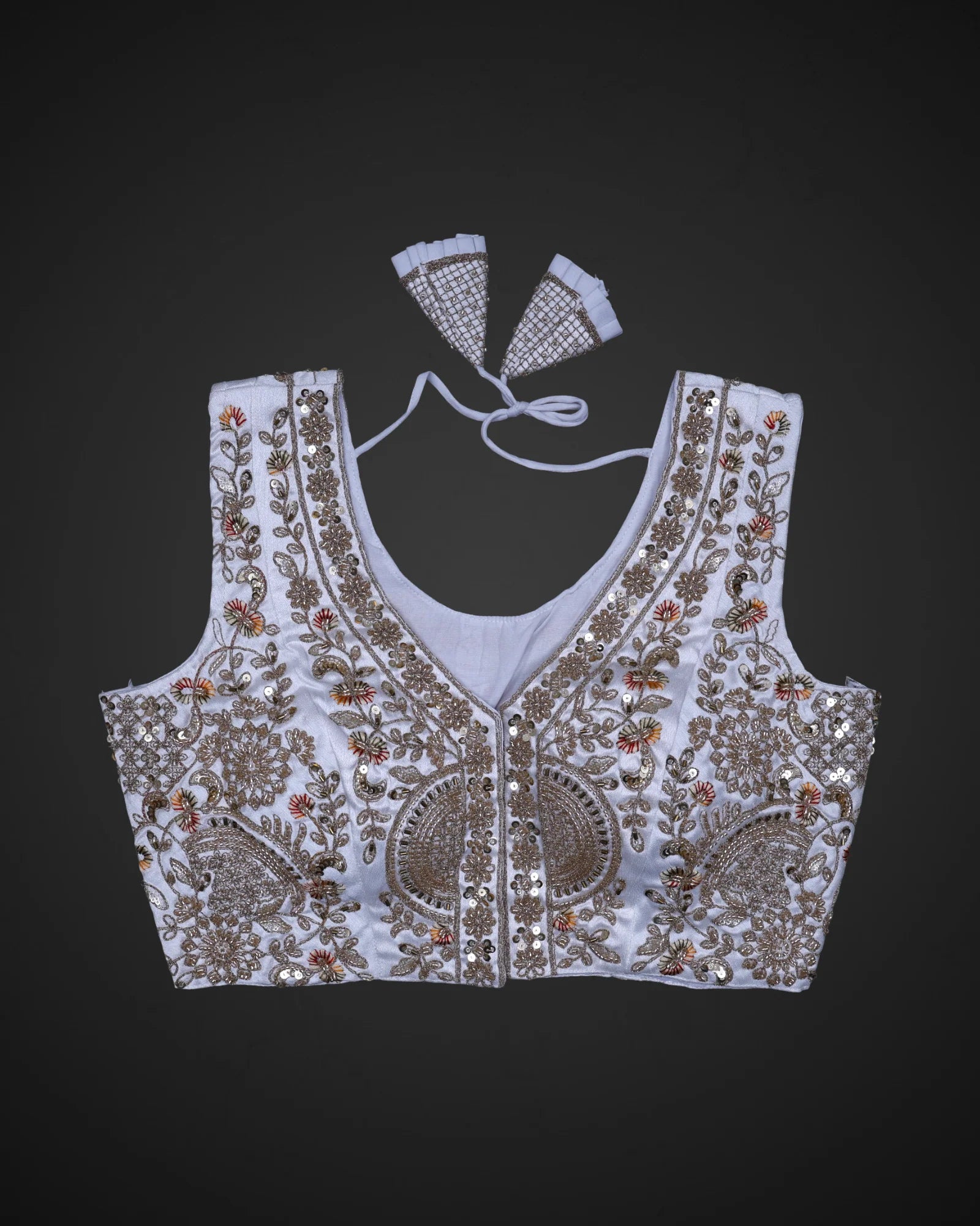 Silk V Neck Flattering Readymade Blouse