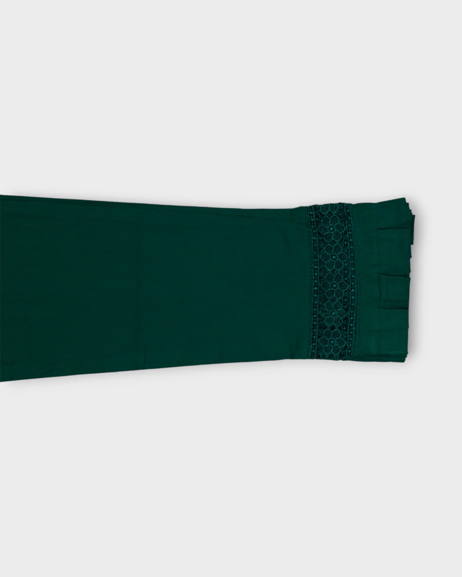Green Cotton Straight Pants
