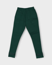 Green Cotton Straight Pants
