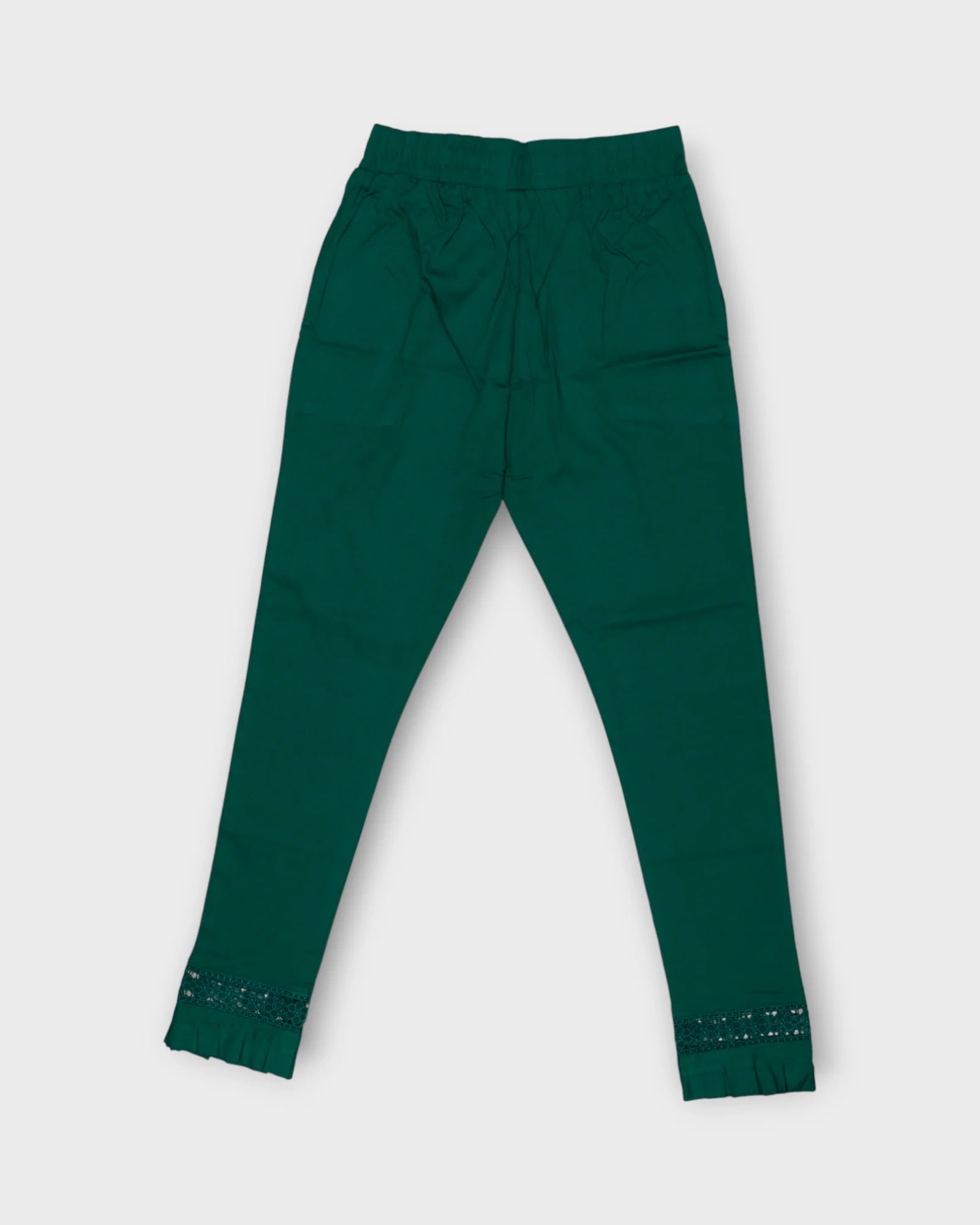 Green Cotton Straight Pants