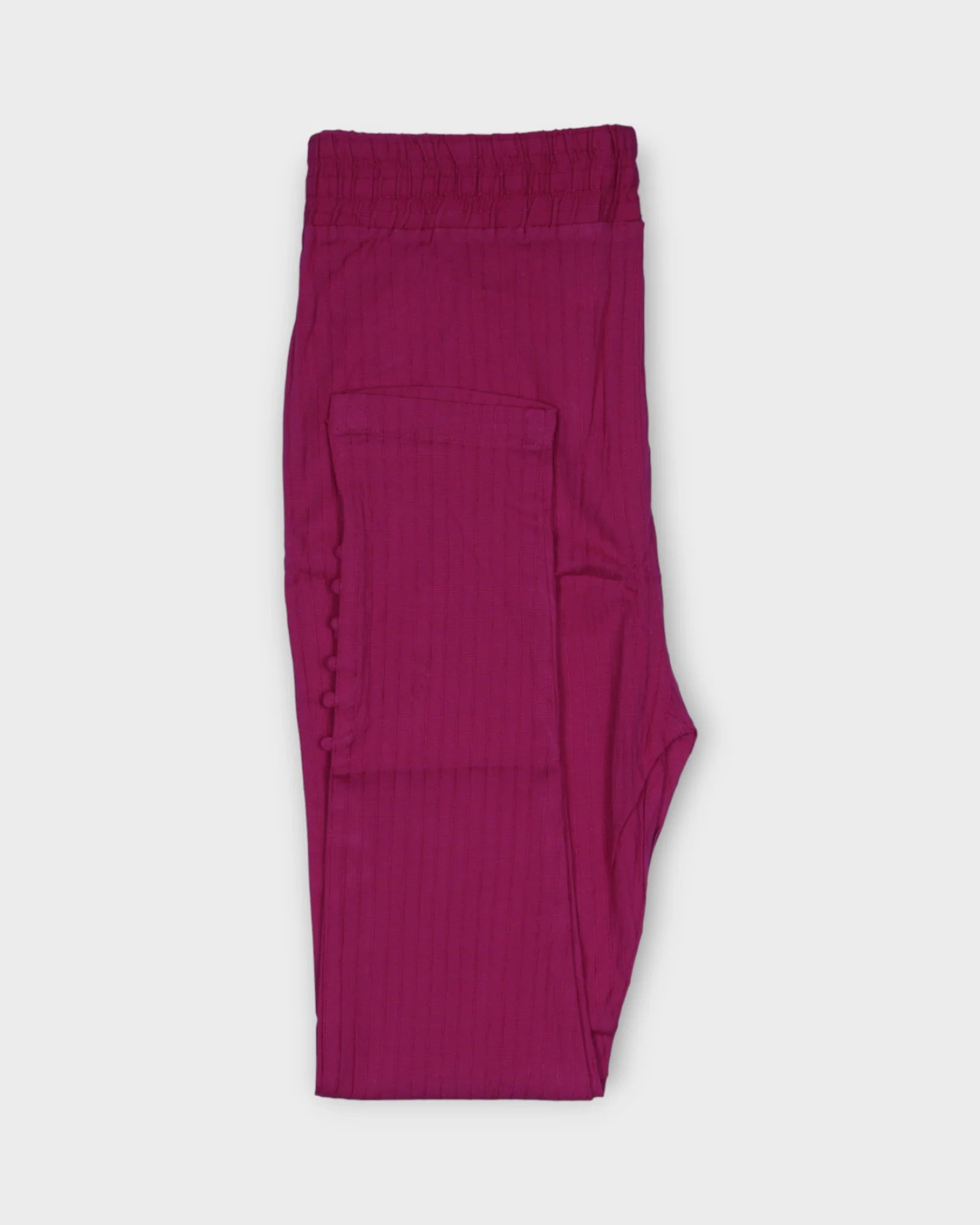 Pink Cotton Straight Pants