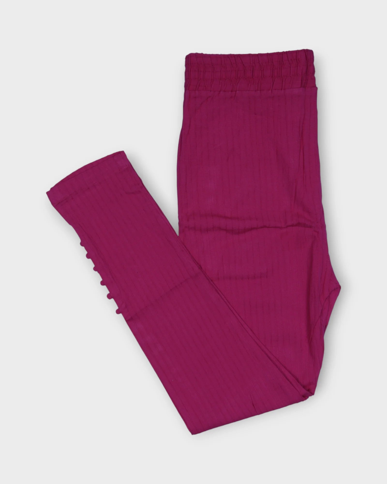 Pink Cotton Straight Pants
