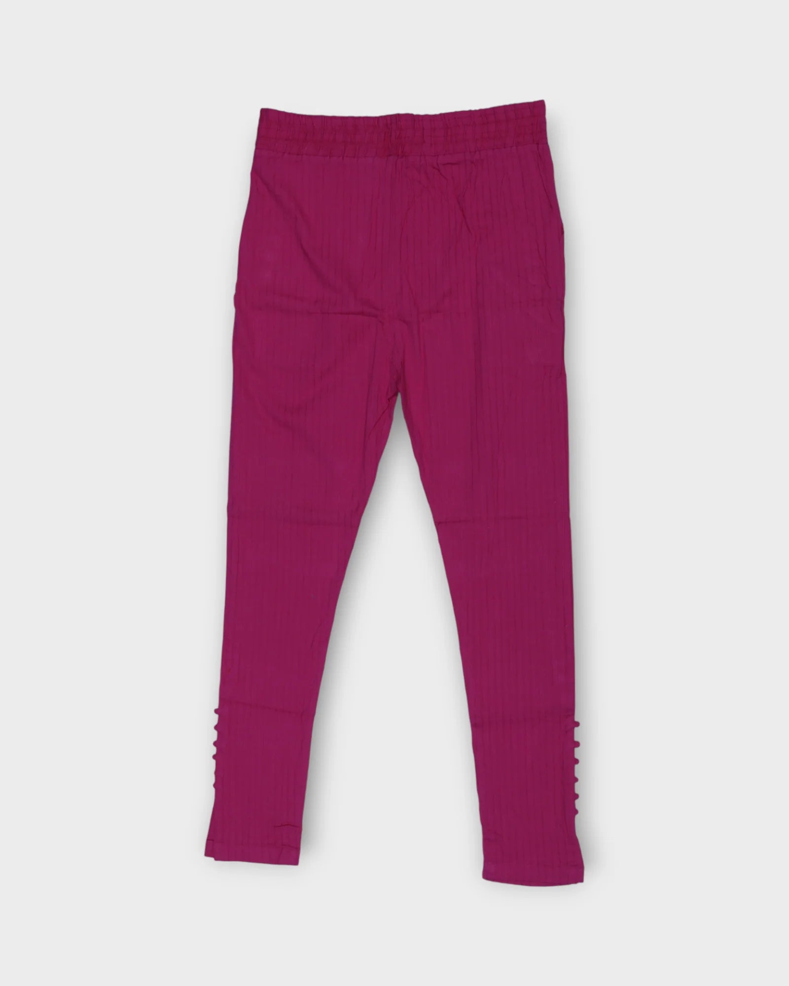 Pink Cotton Straight Pants