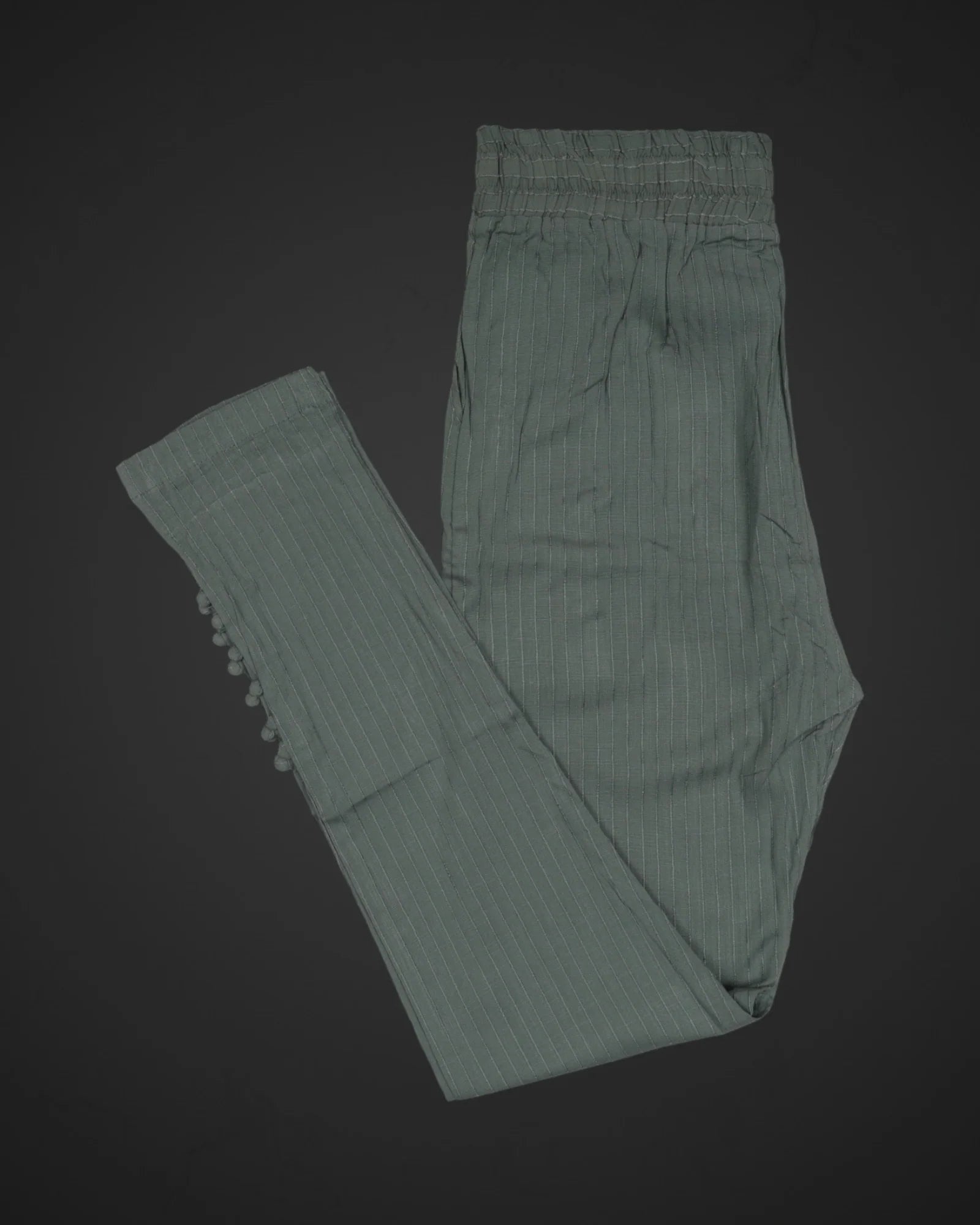 Mint Green Cotton Straight Pants