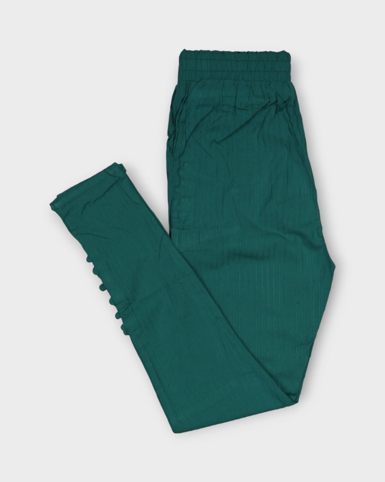 Rama Green Cotton Straight Pants