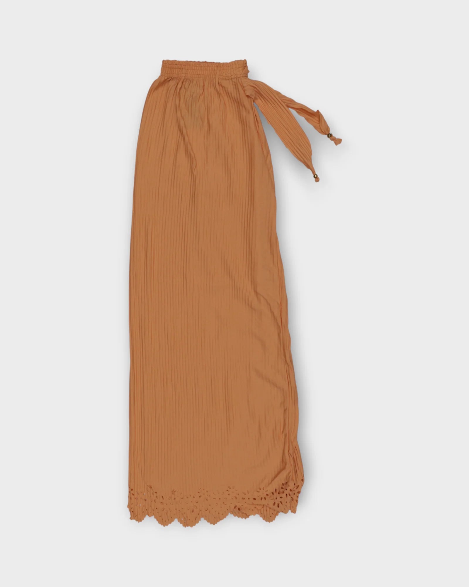 Orange Cotton Flared Palazzo Pants