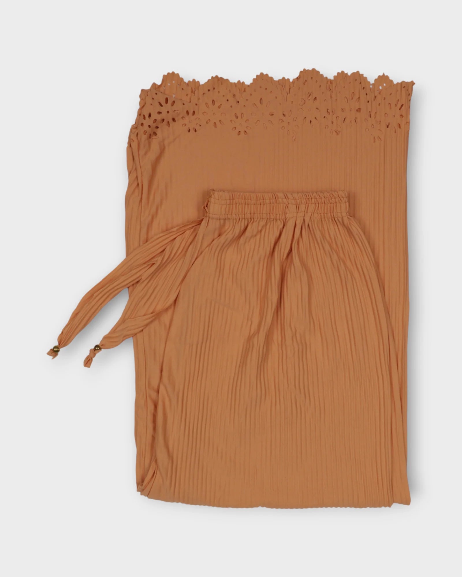 Orange Cotton Flared Palazzo Pants