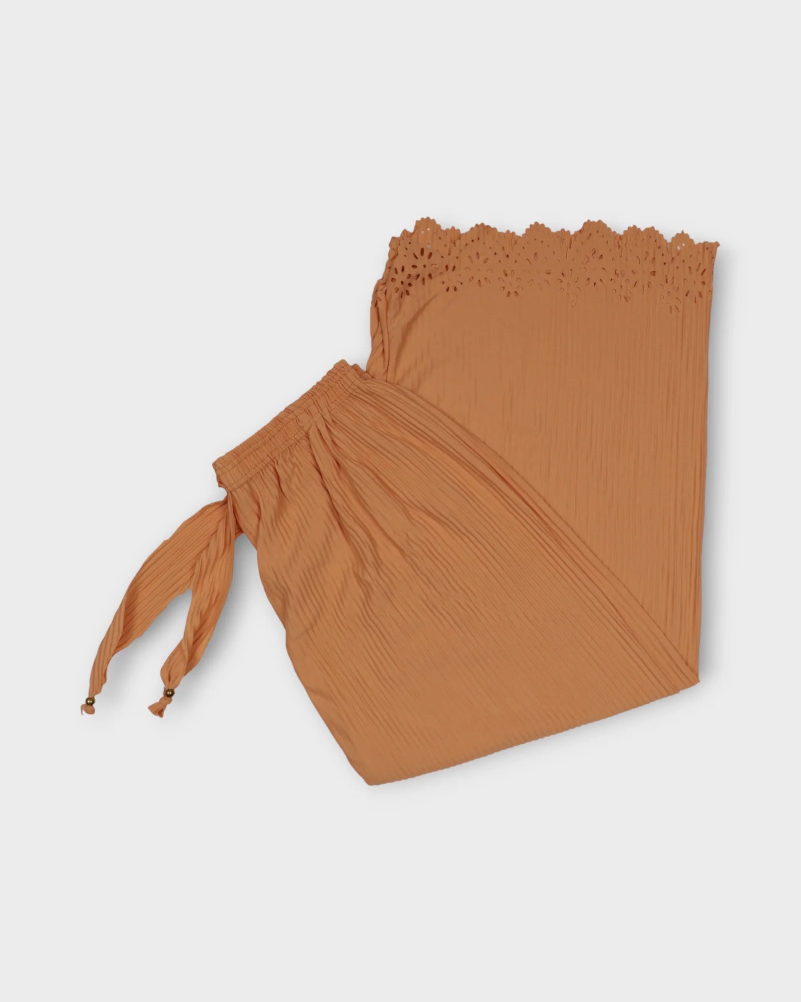 Orange Cotton Flared Palazzo Pants