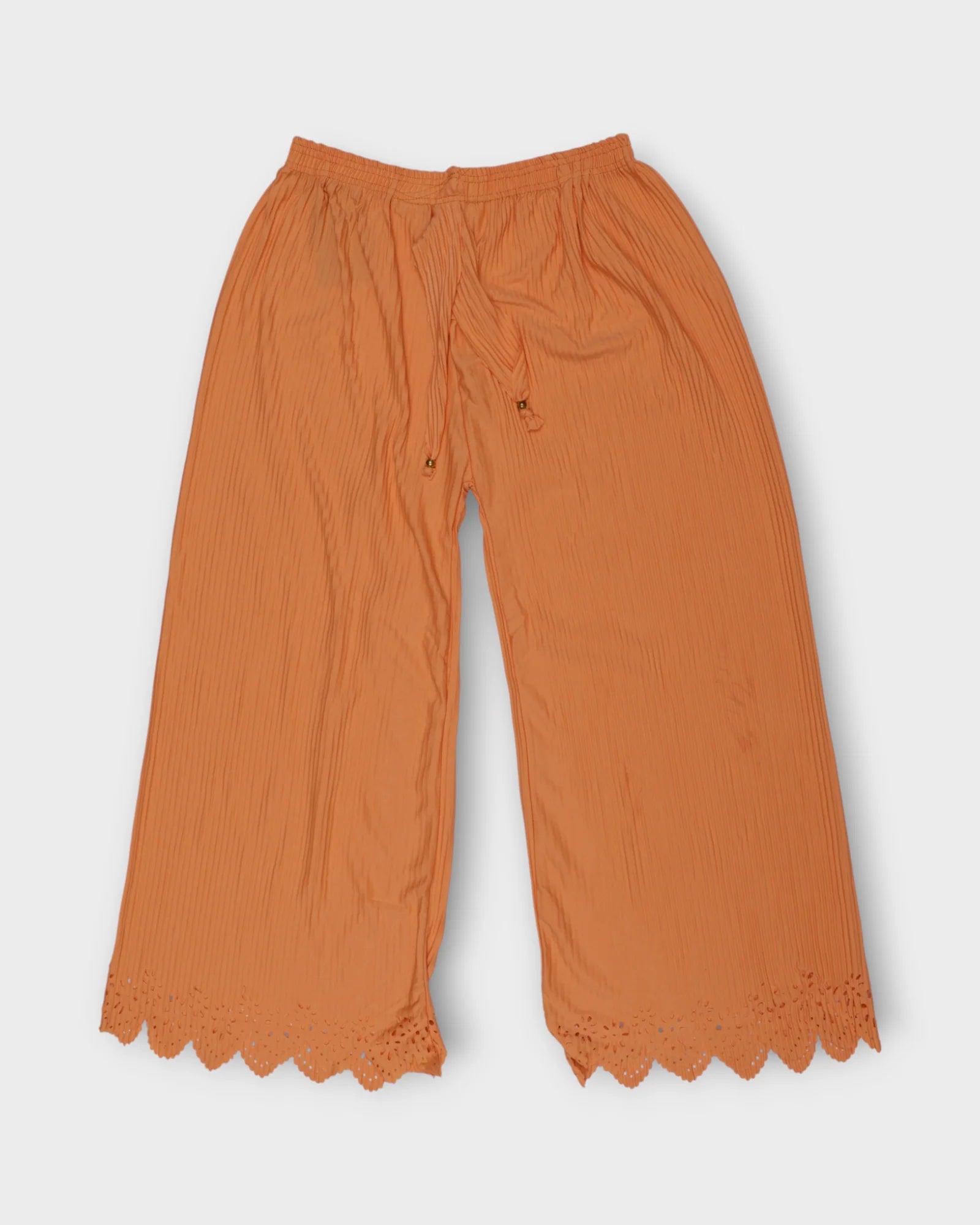 Orange Cotton Flared Palazzo Pants