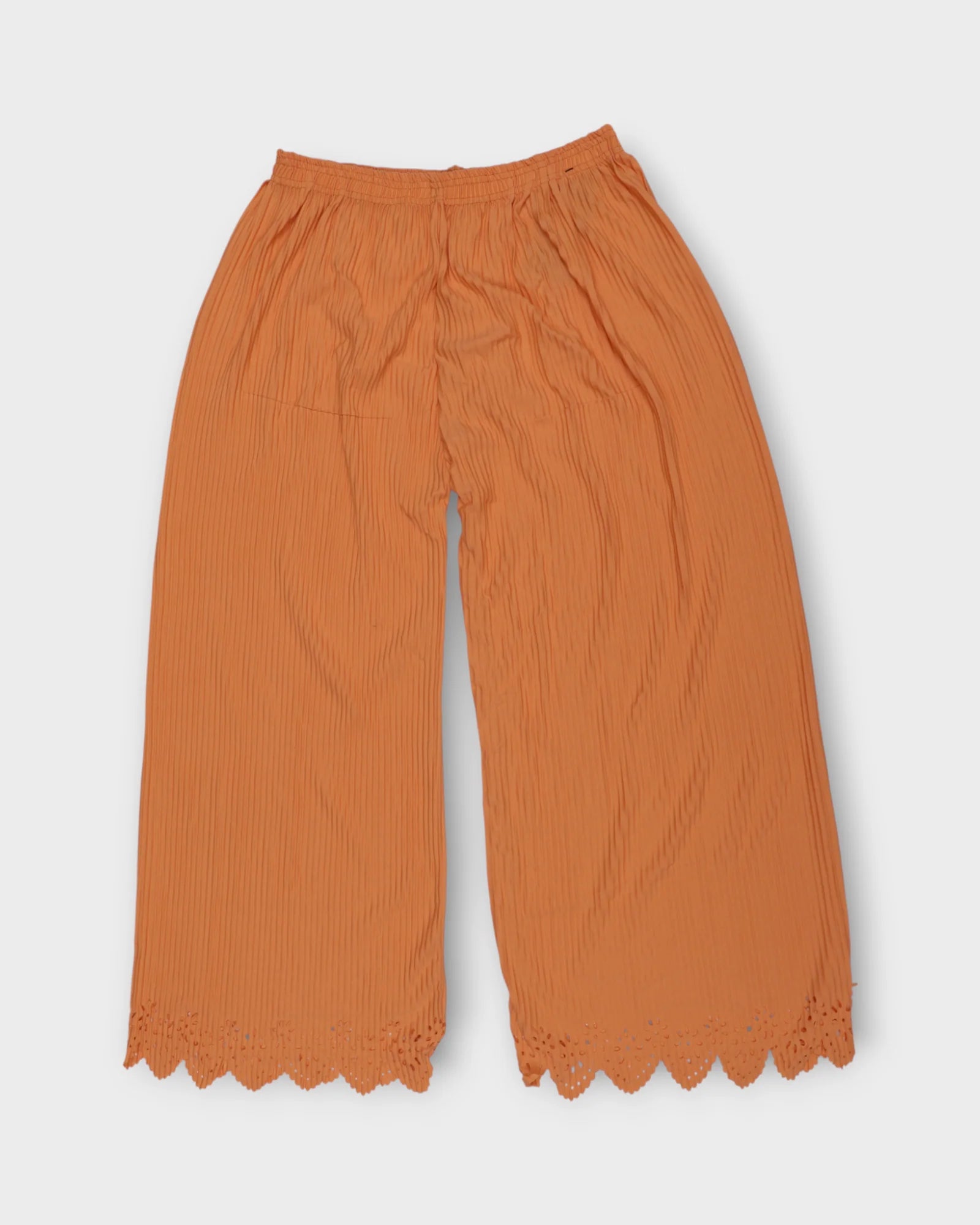 Orange Cotton Flared Palazzo Pants