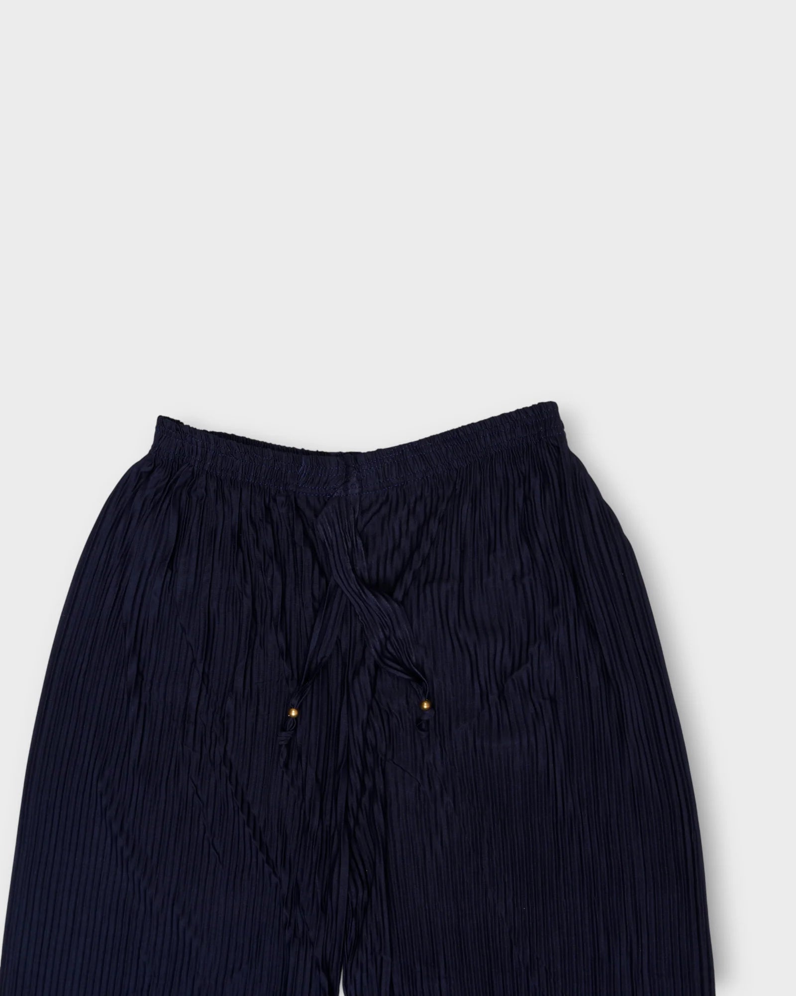 Navy Blue Cotton Flared Palazzo Pants