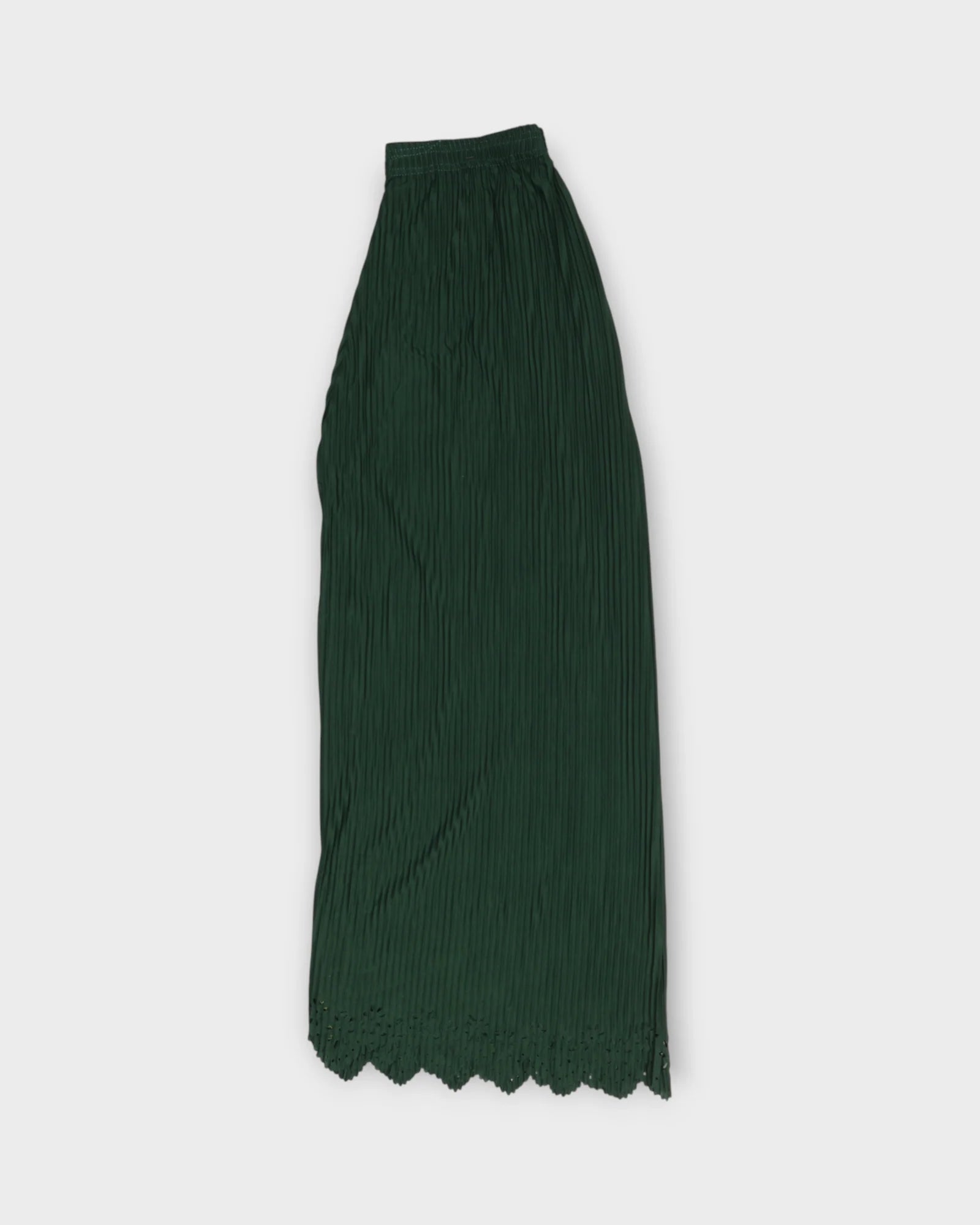 Bottle Green Cotton Flared Palazzo Pants