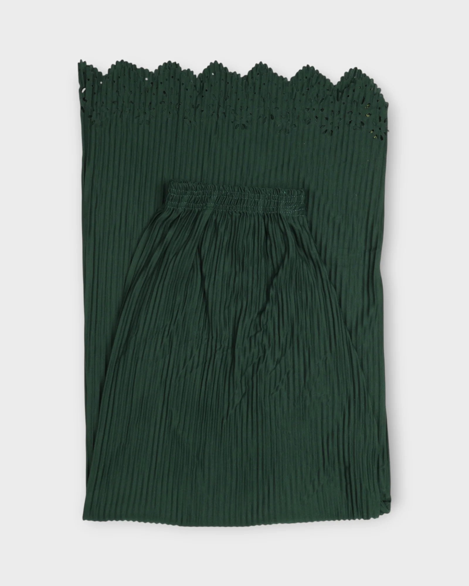 Bottle Green Cotton Flared Palazzo Pants