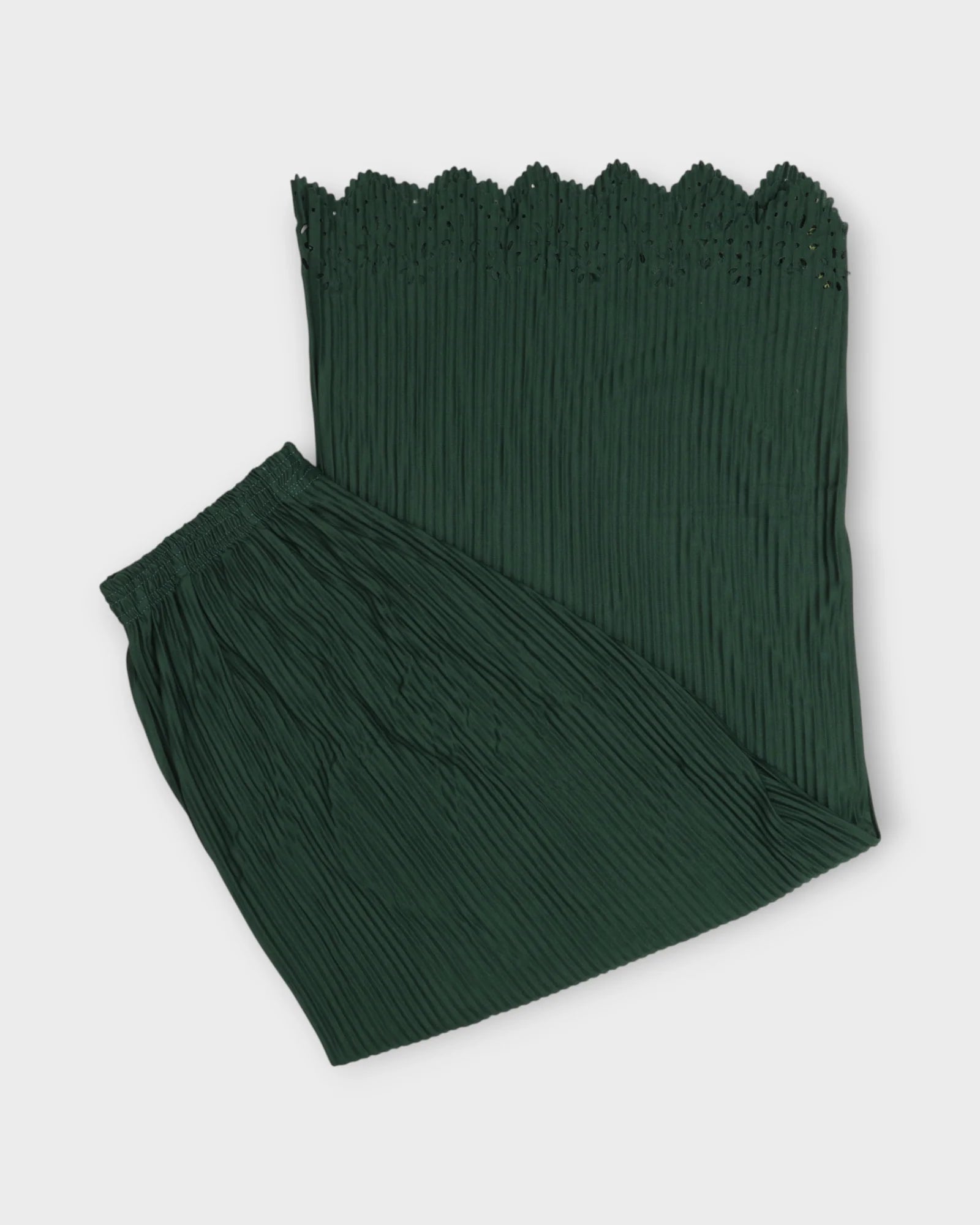 Bottle Green Cotton Flared Palazzo Pants