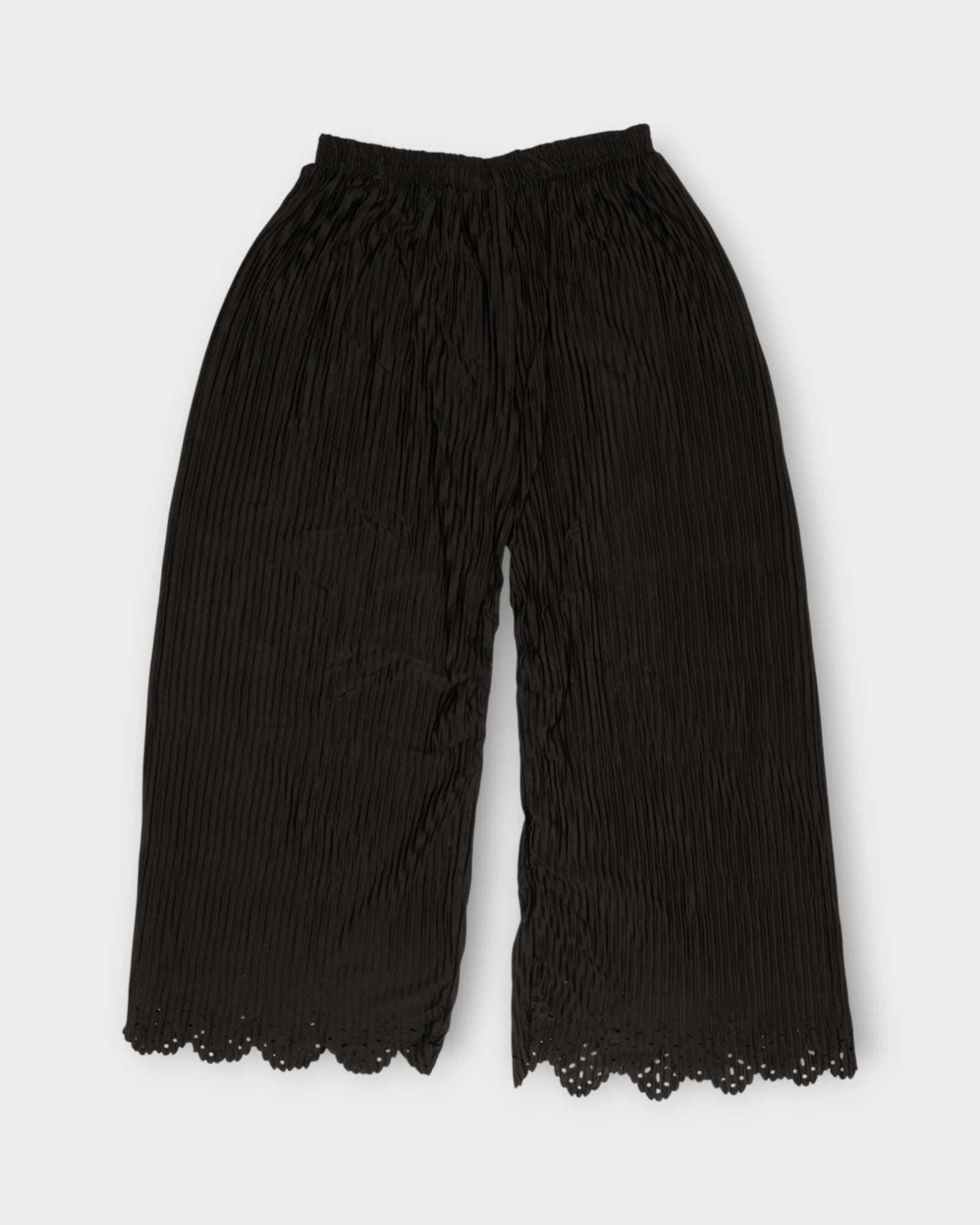 Black Cotton Flared Palazzo Pants