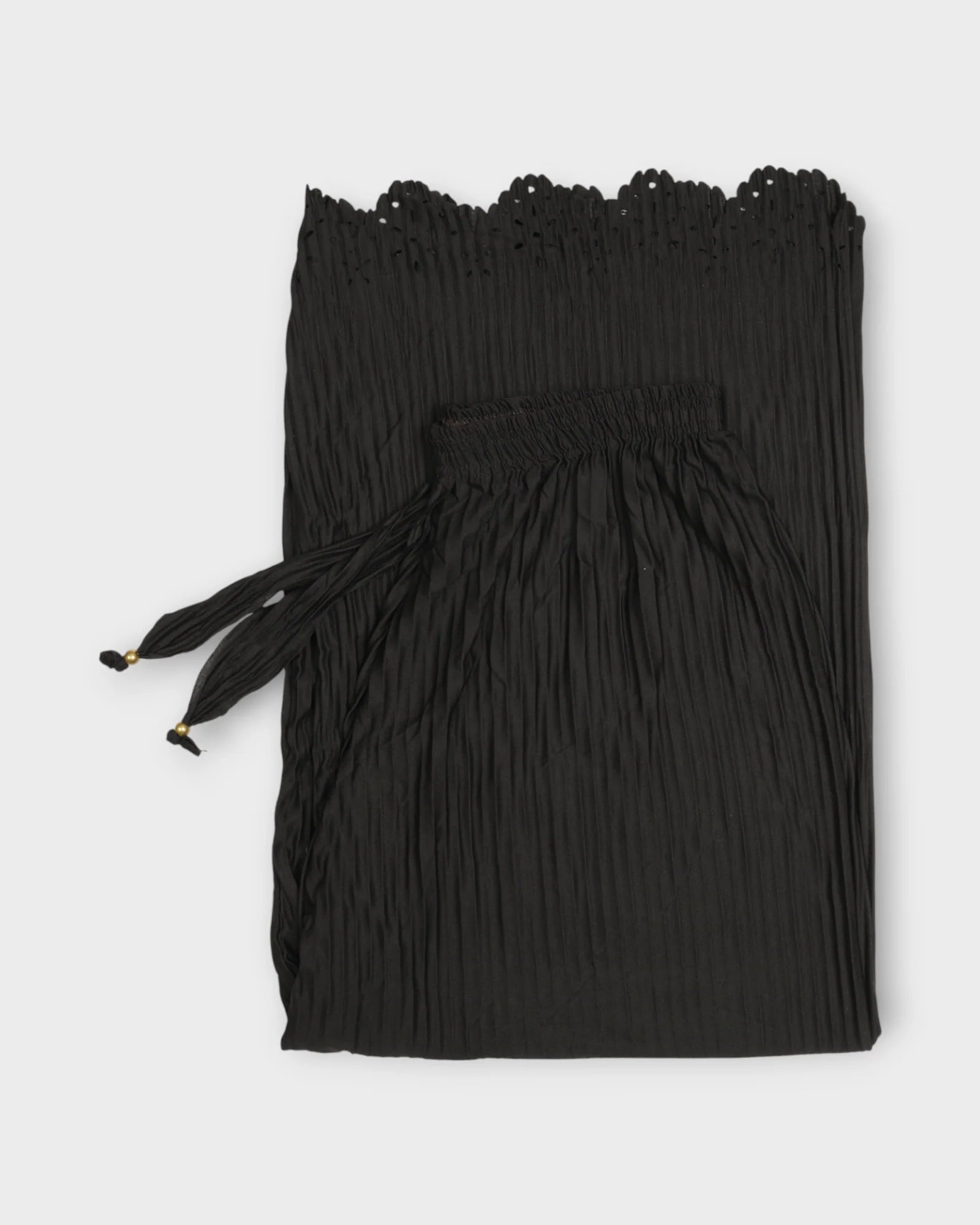 Black Cotton Flared Palazzo Pants