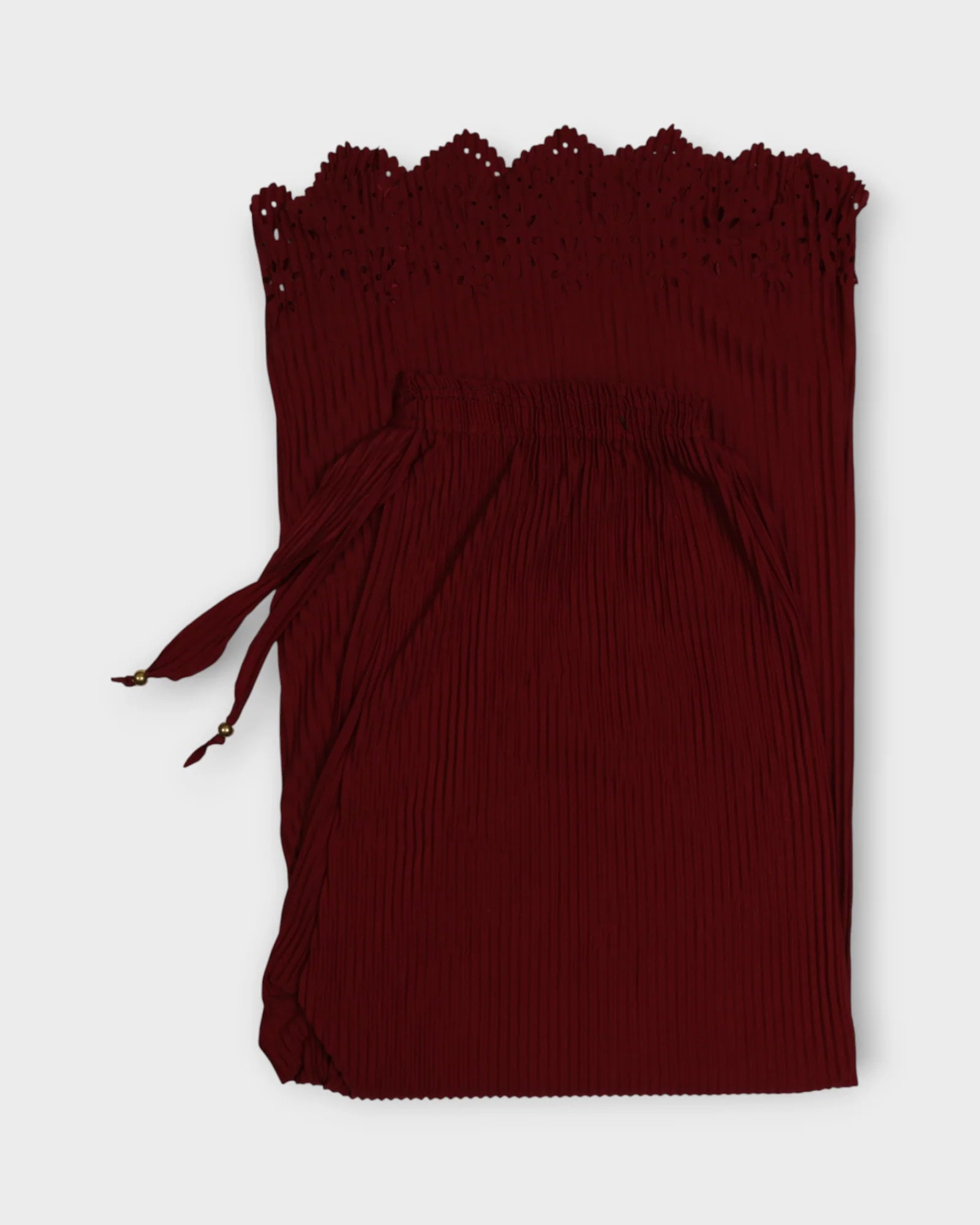 Mehroon Cotton Flared Palazzo Pants