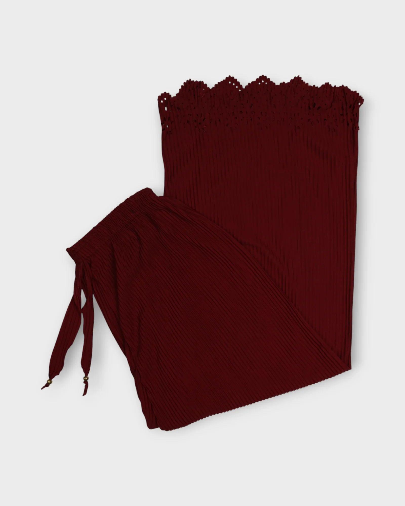 Mehroon Cotton Flared Palazzo Pants