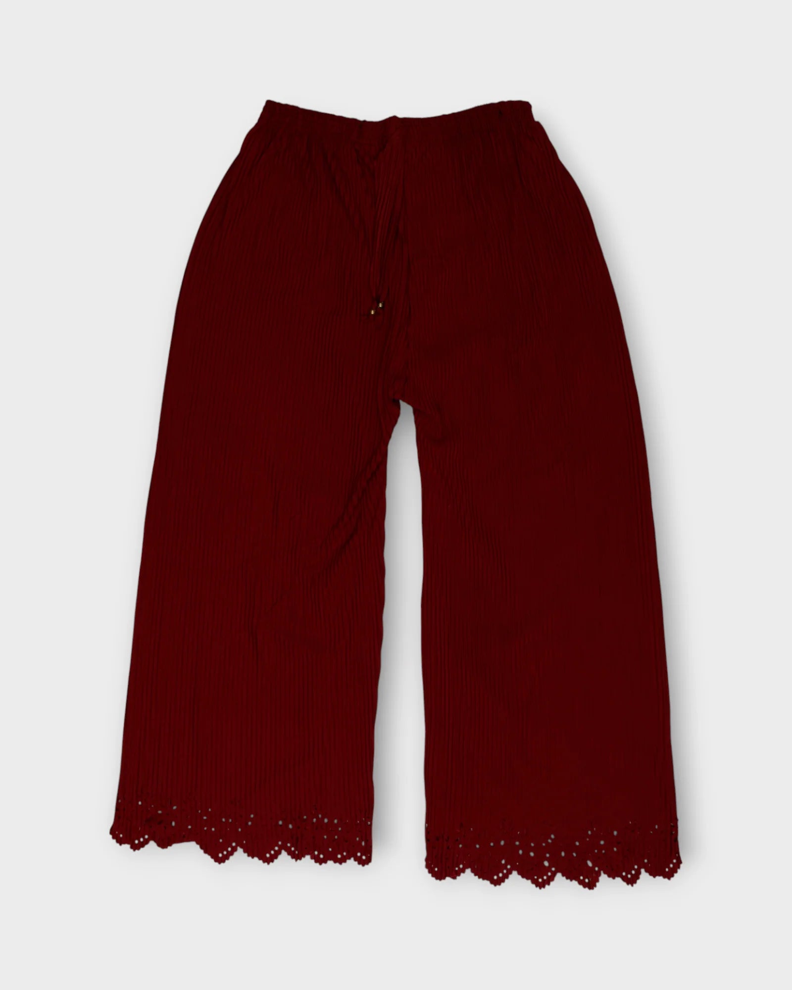 Mehroon Cotton Flared Palazzo Pants