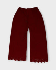 Mehroon Cotton Flared Palazzo Pants