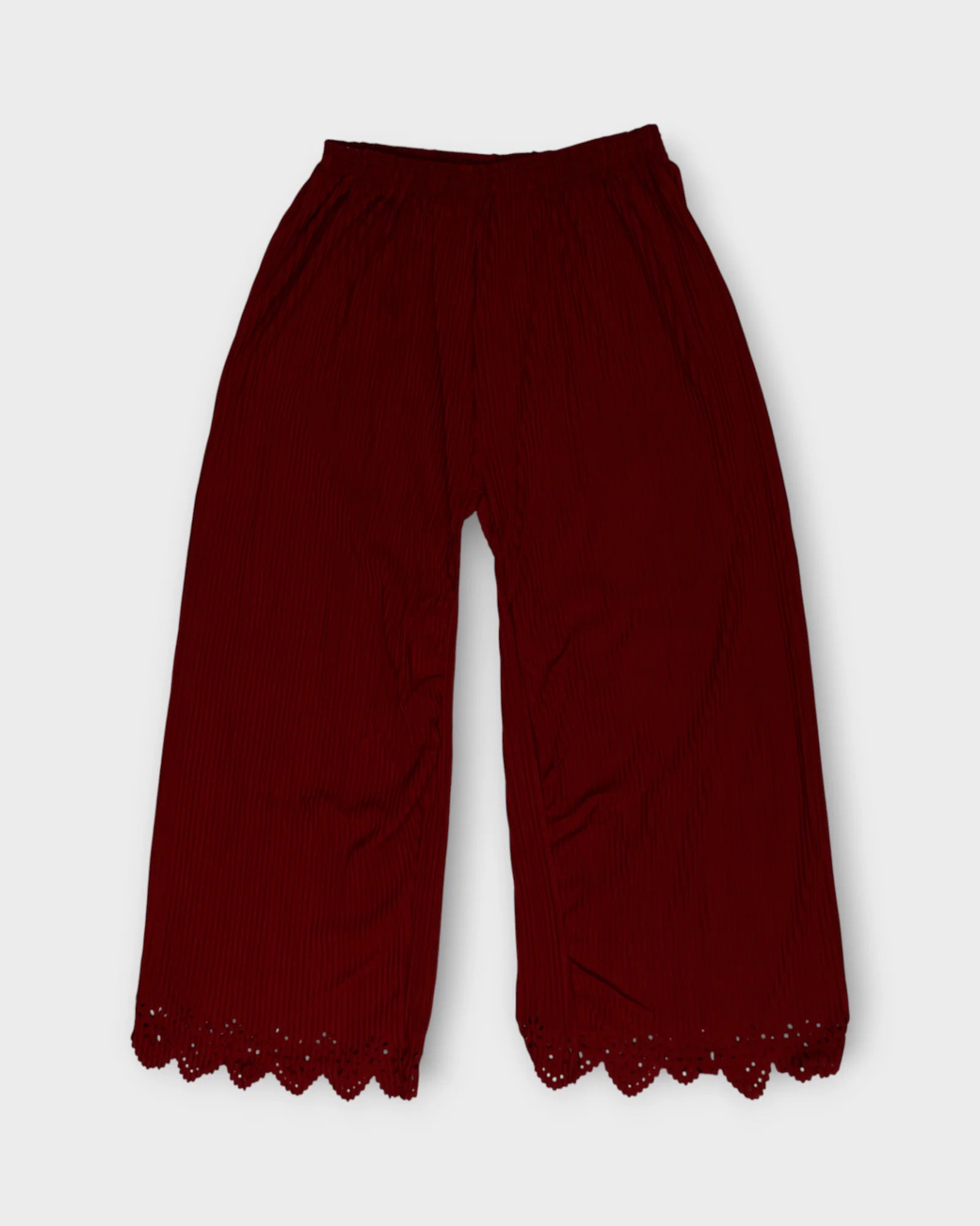 Mehroon Cotton Flared Palazzo Pants