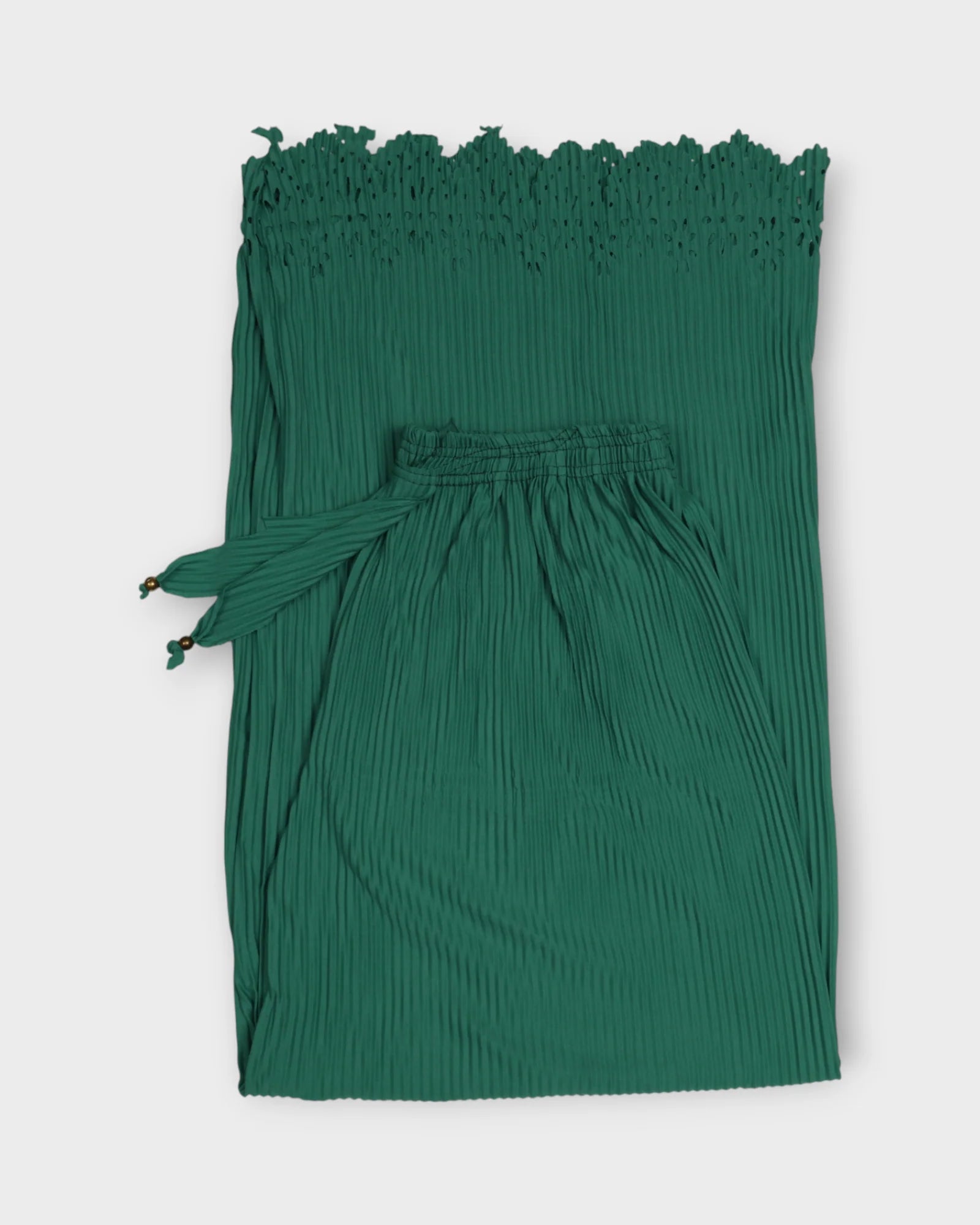 Rama Green Cotton Flared Palazzo Pants