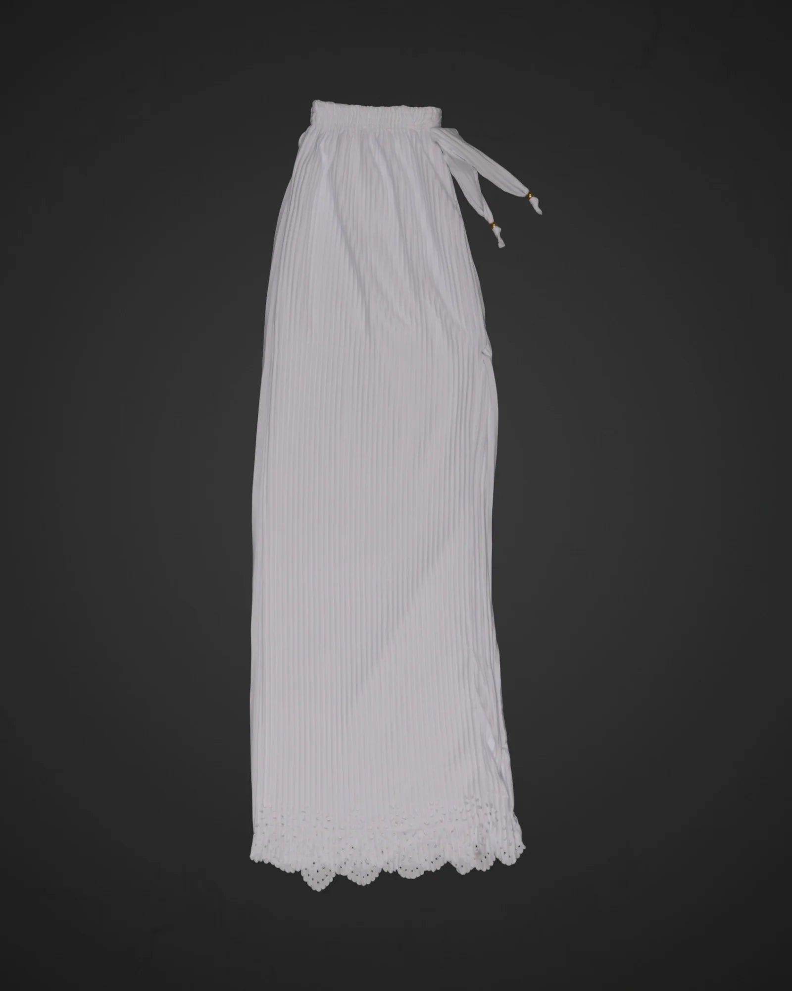 White Cotton Flared Palazzo Pants