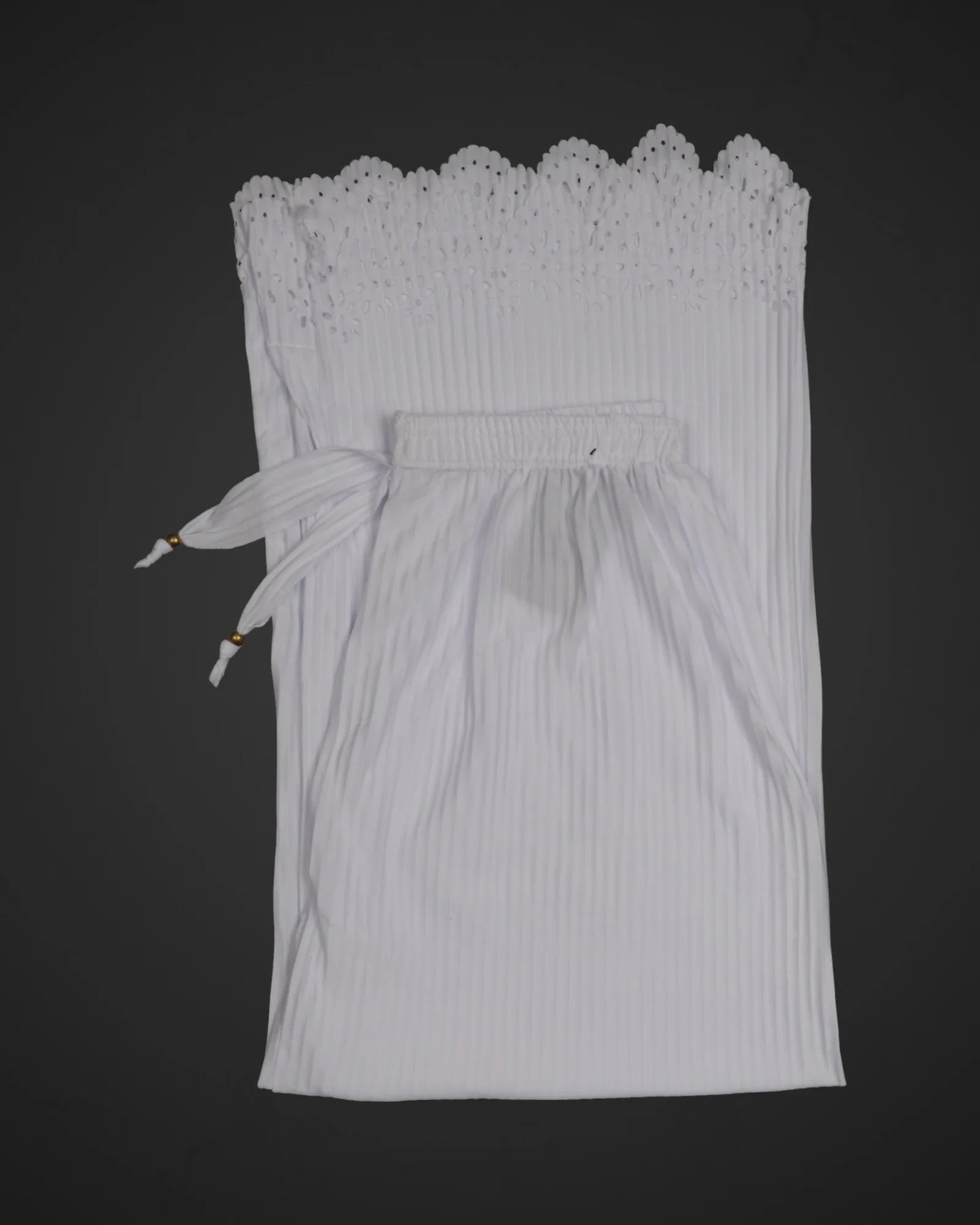 White Cotton Flared Palazzo Pants