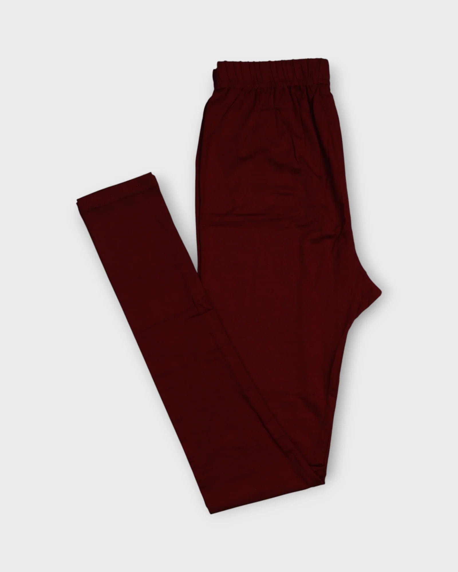Maroon Cotton Leggings With Comfortable Fit