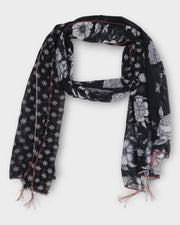 Sleek Scarf with Flowers