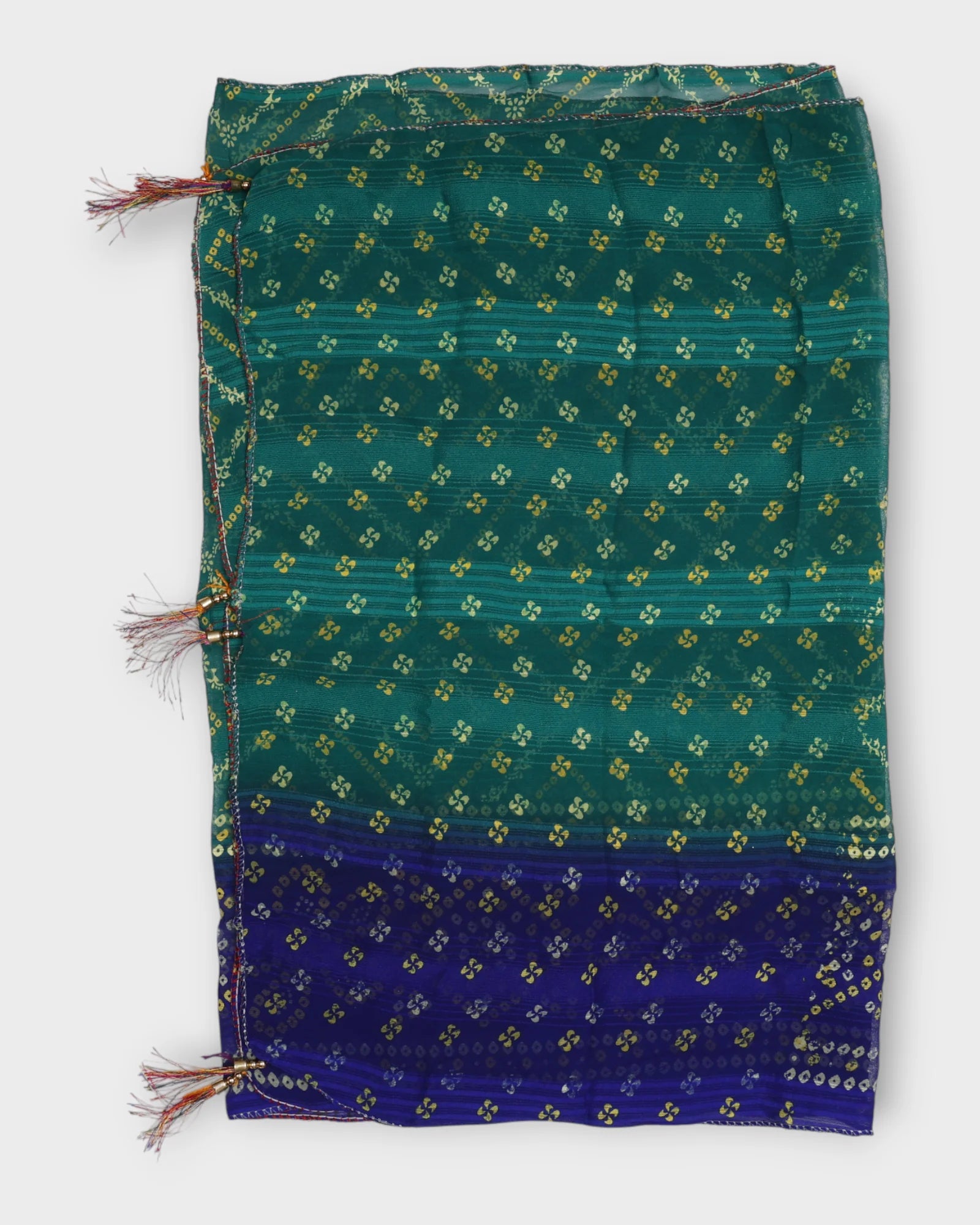 Striped Bandhani Touch Scarf
