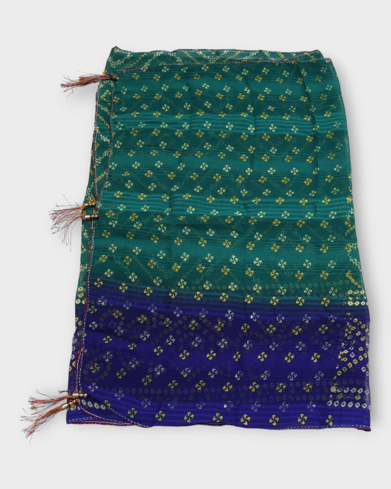 Striped Bandhani Touch Scarf