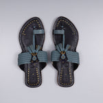 Heritage Gray Two Tone Kolhapuri Sandals