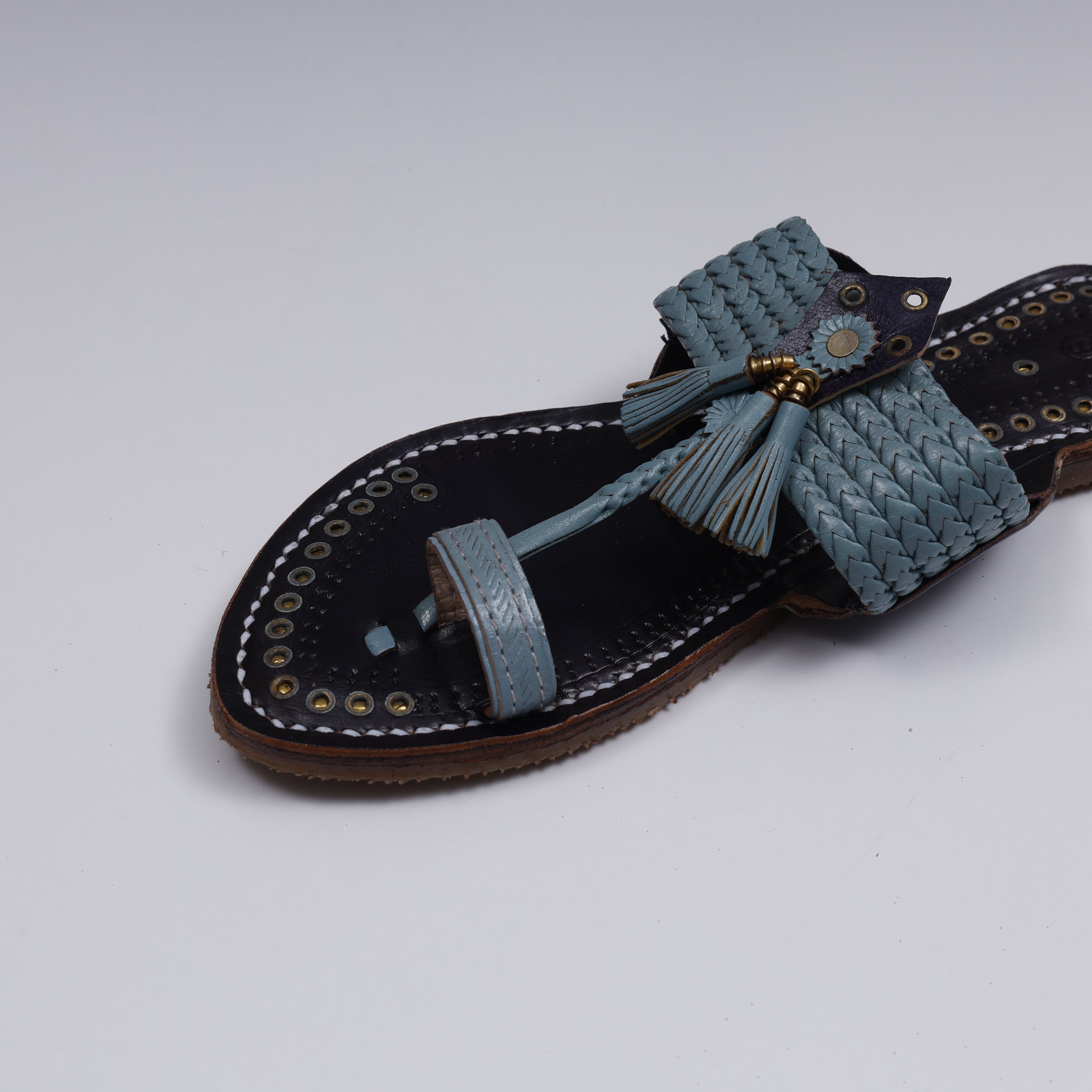 Heritage Gray Two Tone Kolhapuri Sandals