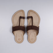 Cream Patent Kolhapuri Sandals With Artisan Detail