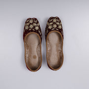 Velvet Maroon Artisan Ethnic Jutti