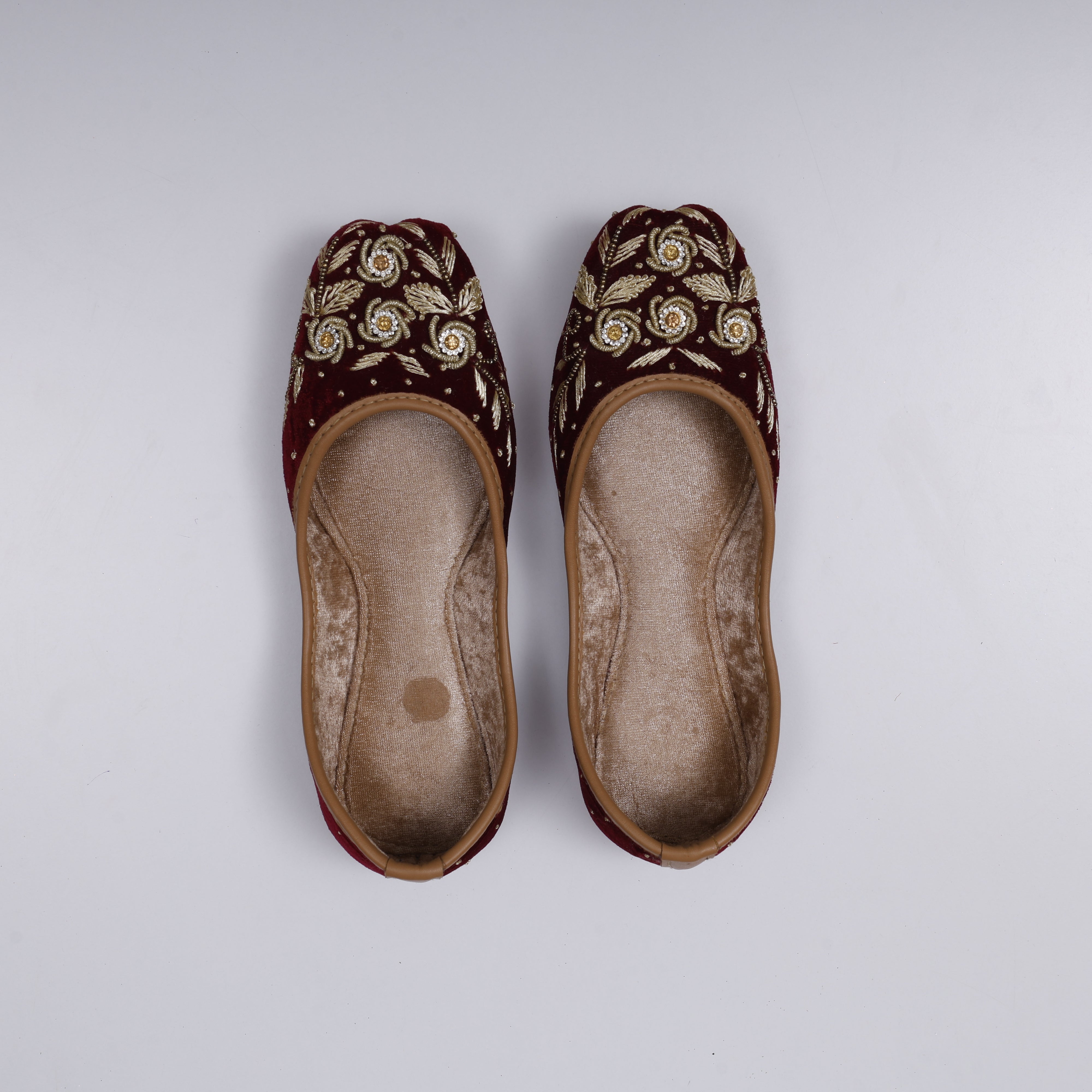 Velvet Maroon Artisan Ethnic Jutti