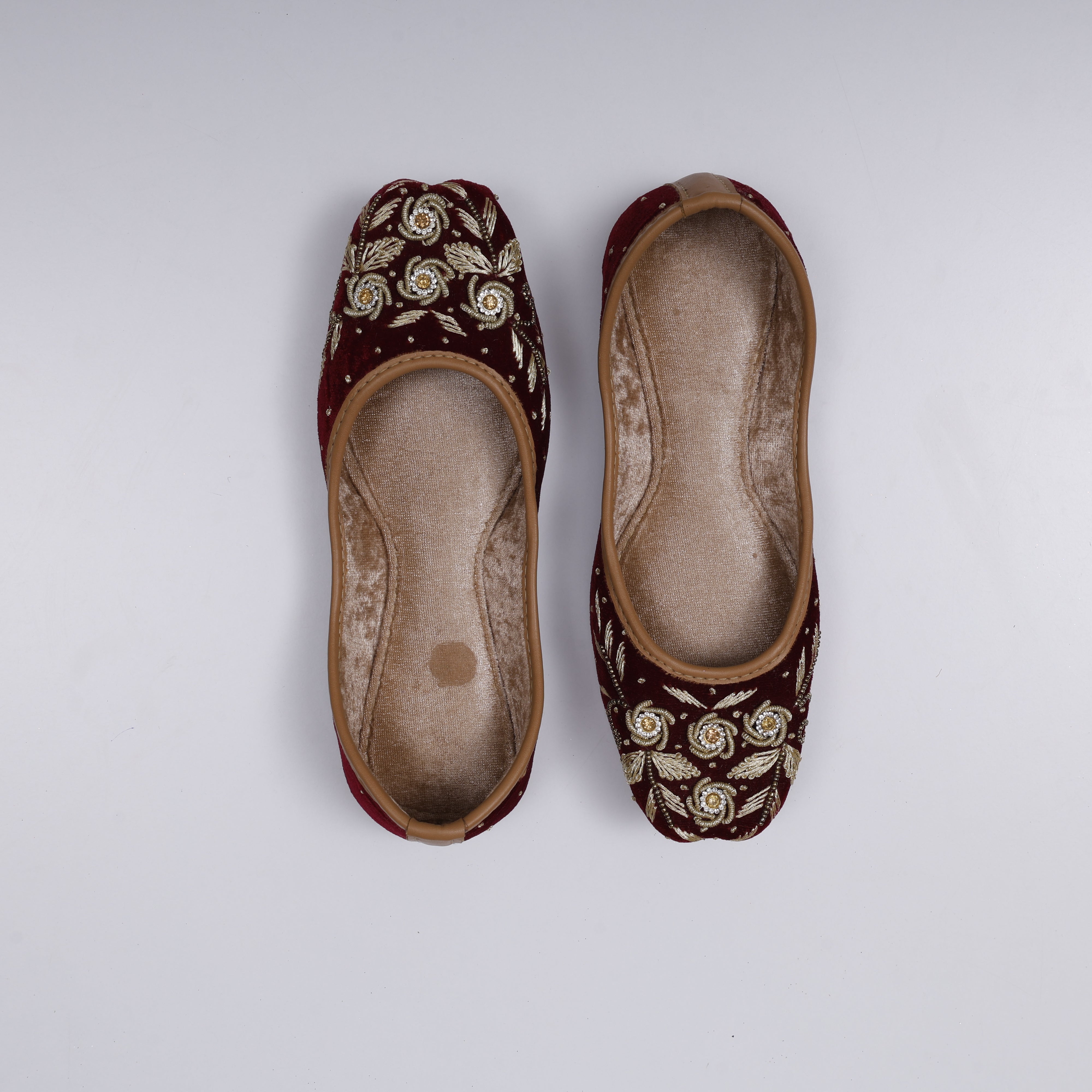 Velvet Maroon Artisan Ethnic Jutti