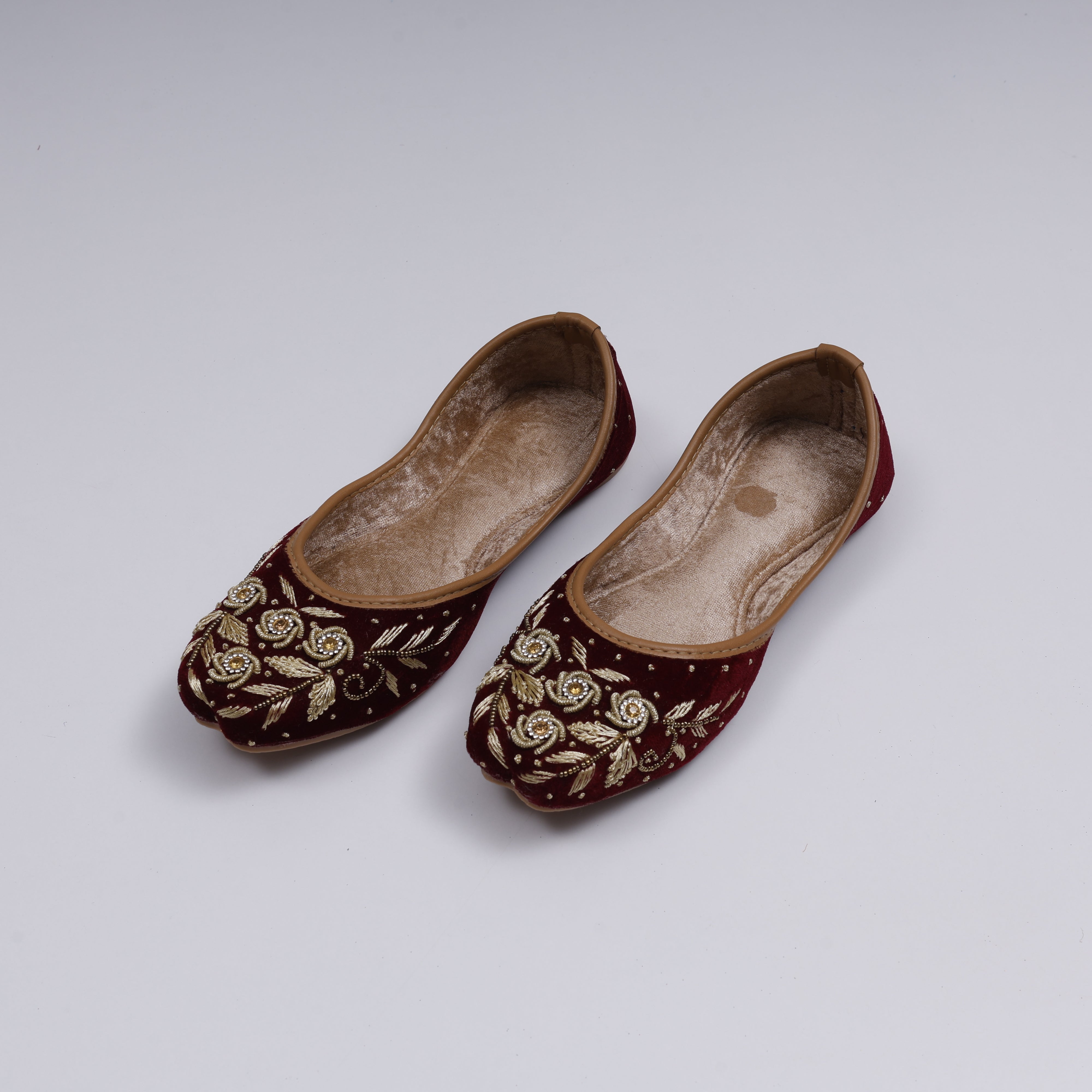 Velvet Maroon Artisan Ethnic Jutti