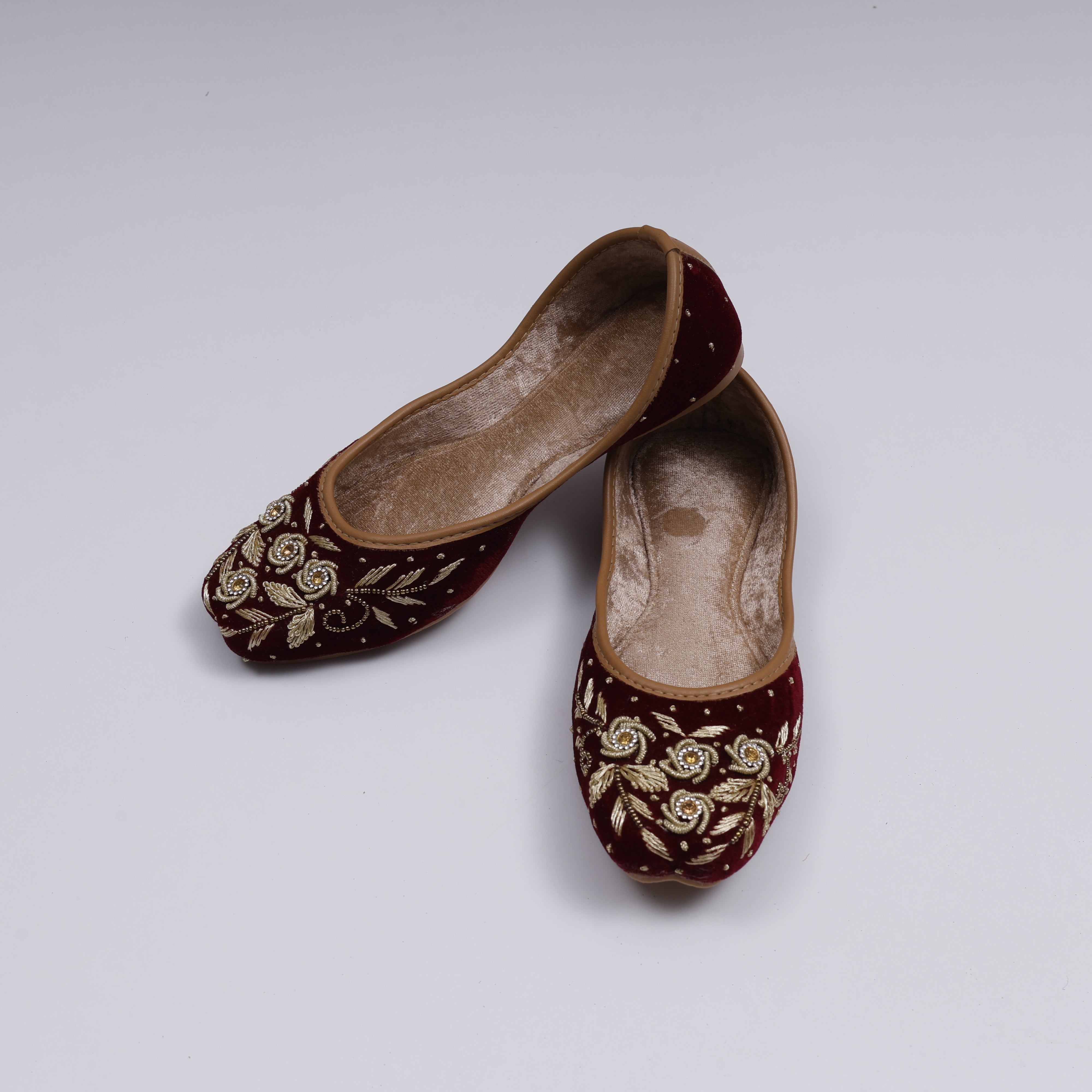 Velvet Maroon Artisan Ethnic Jutti