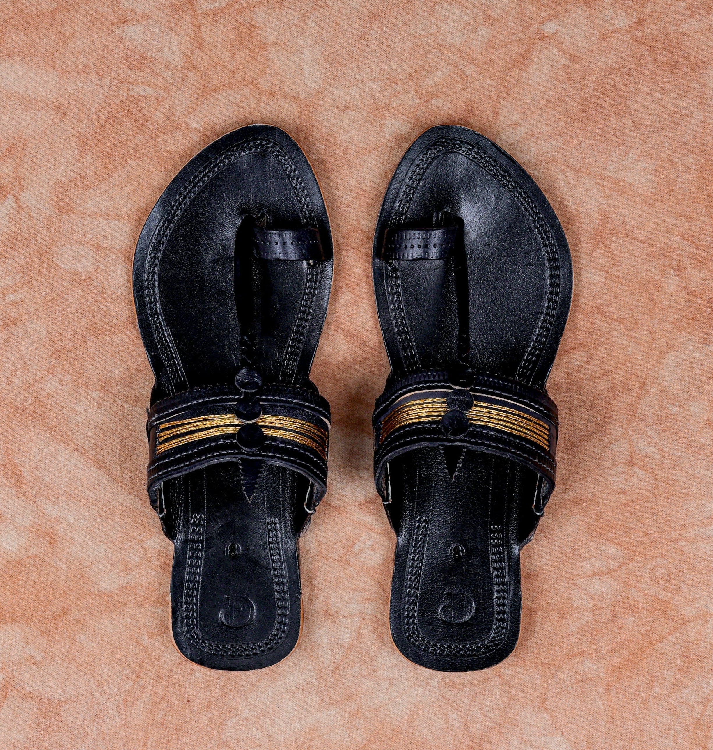 Black Handcrafted Leather Kolhapuri Sandals