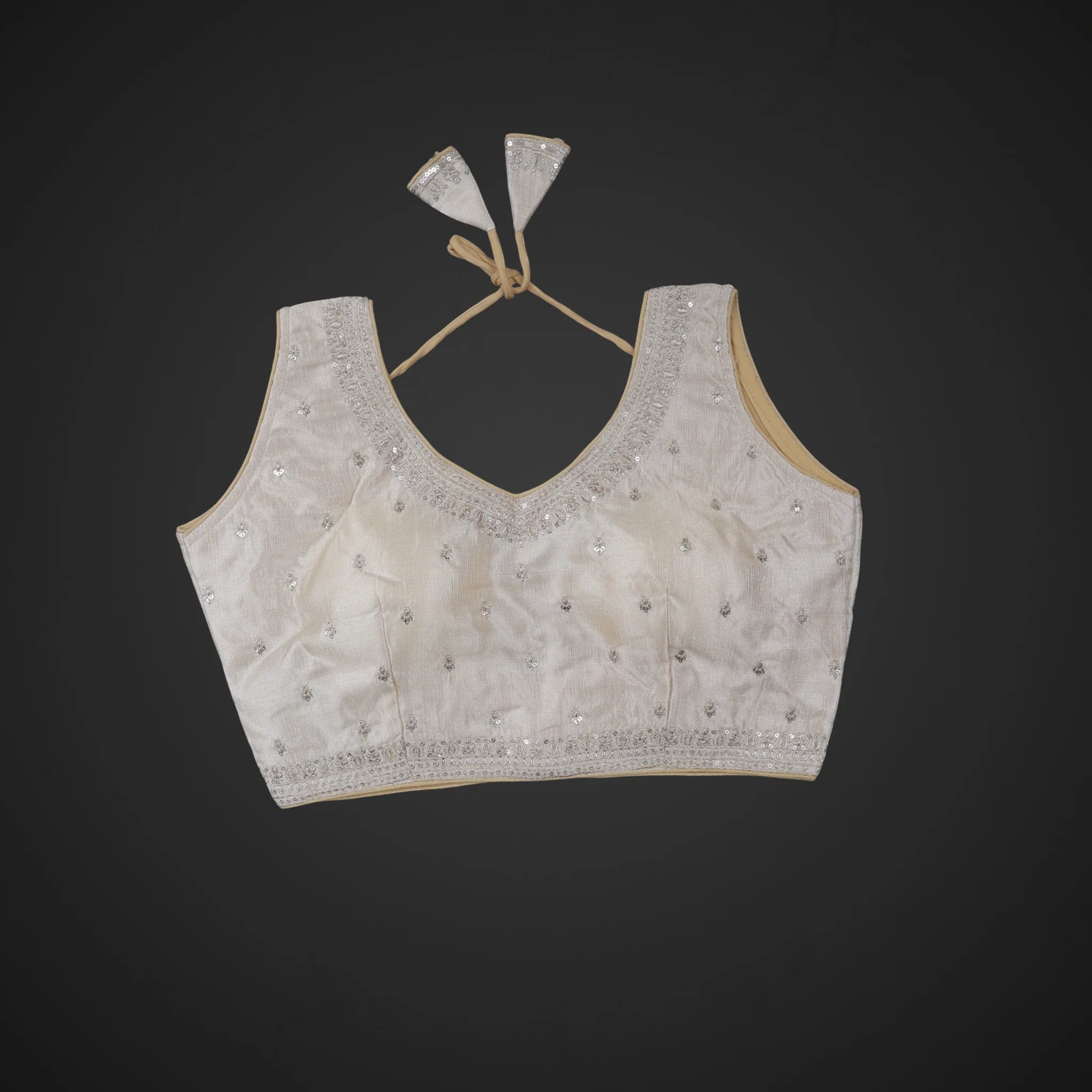 Unveil Charm Phantom Silk V Neck Blouse