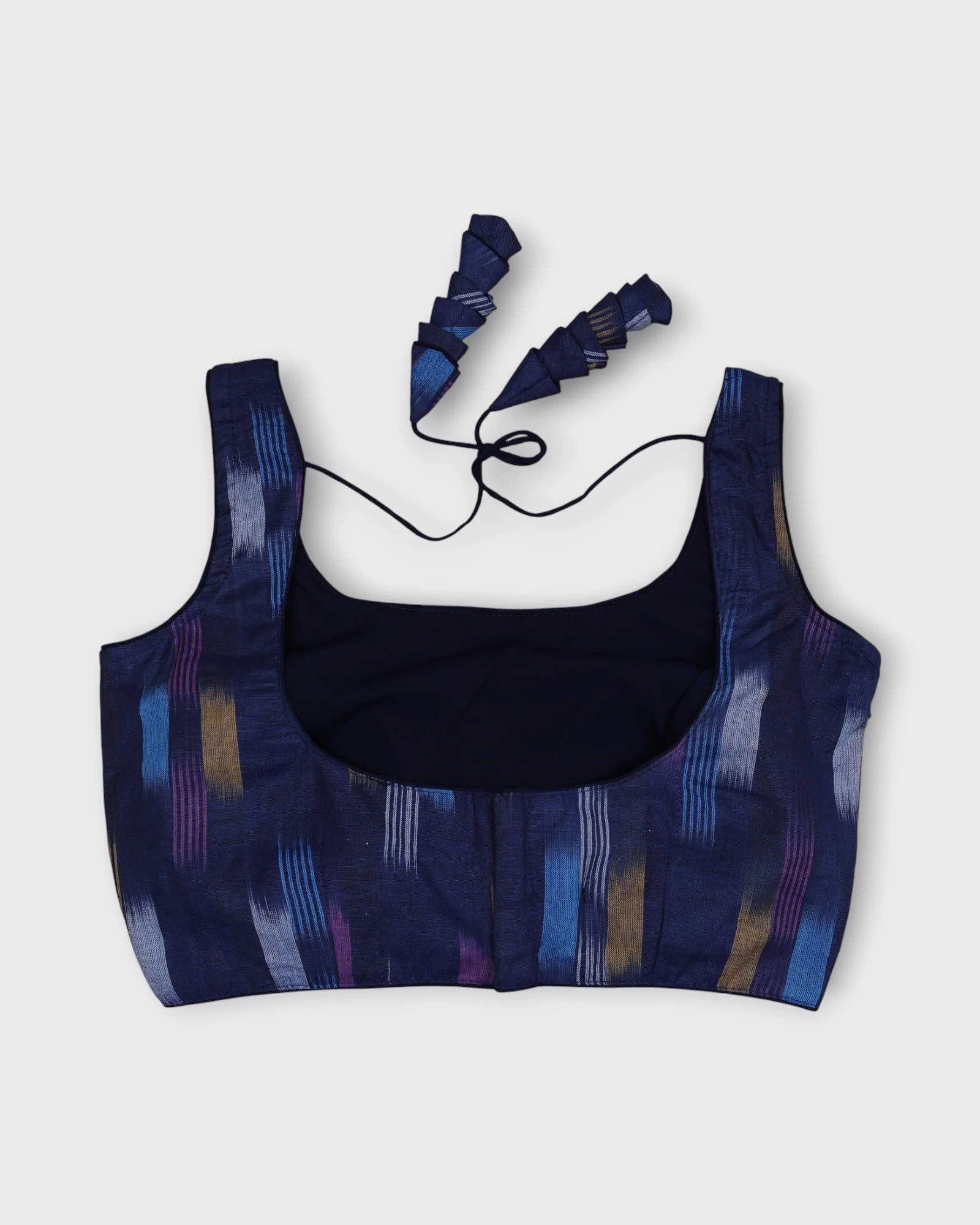 Cotton U Neck Blouse with Back Closure